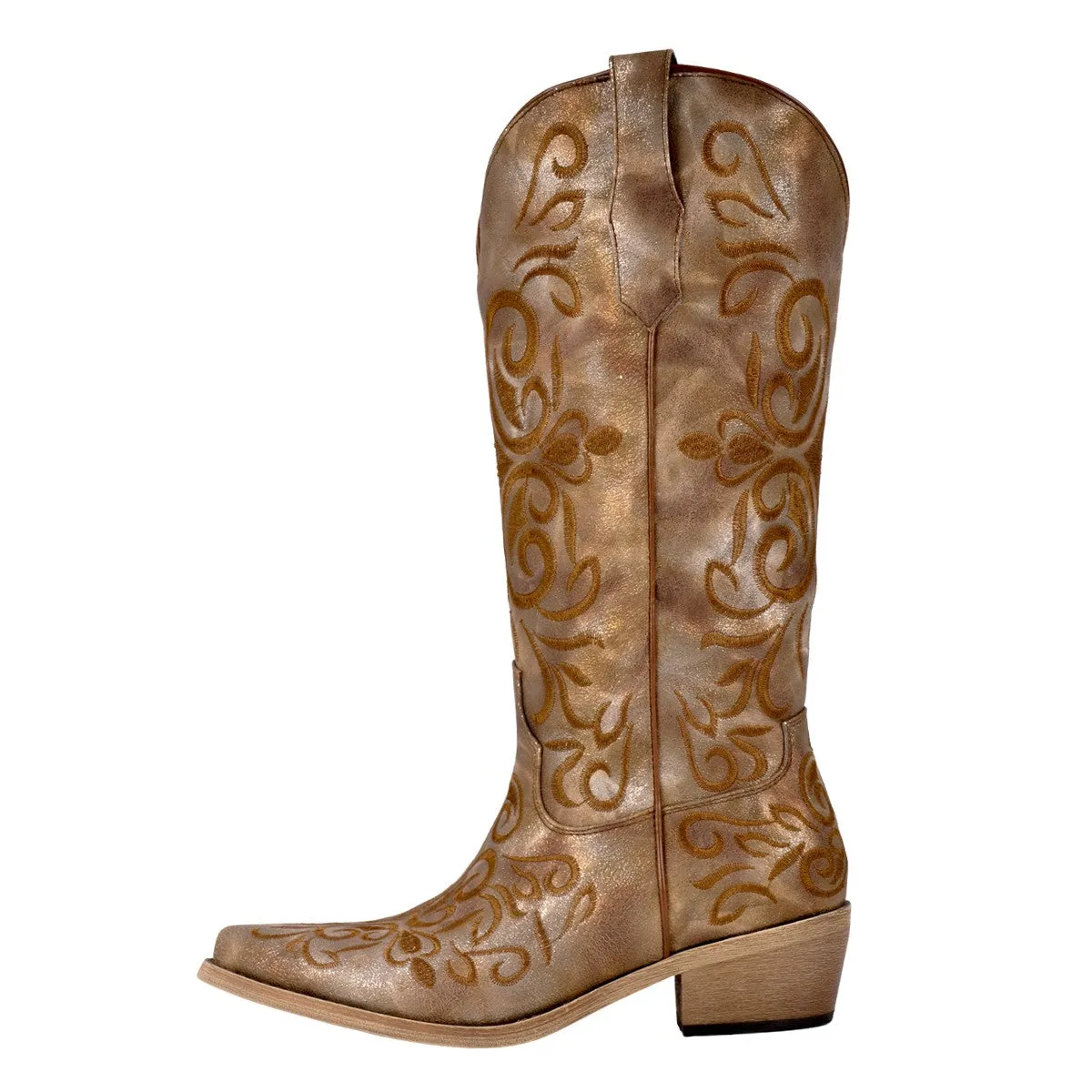 Wooden Heel Embroidery Knee High Western Boots sold by Miss Heel product image thumbnail 5