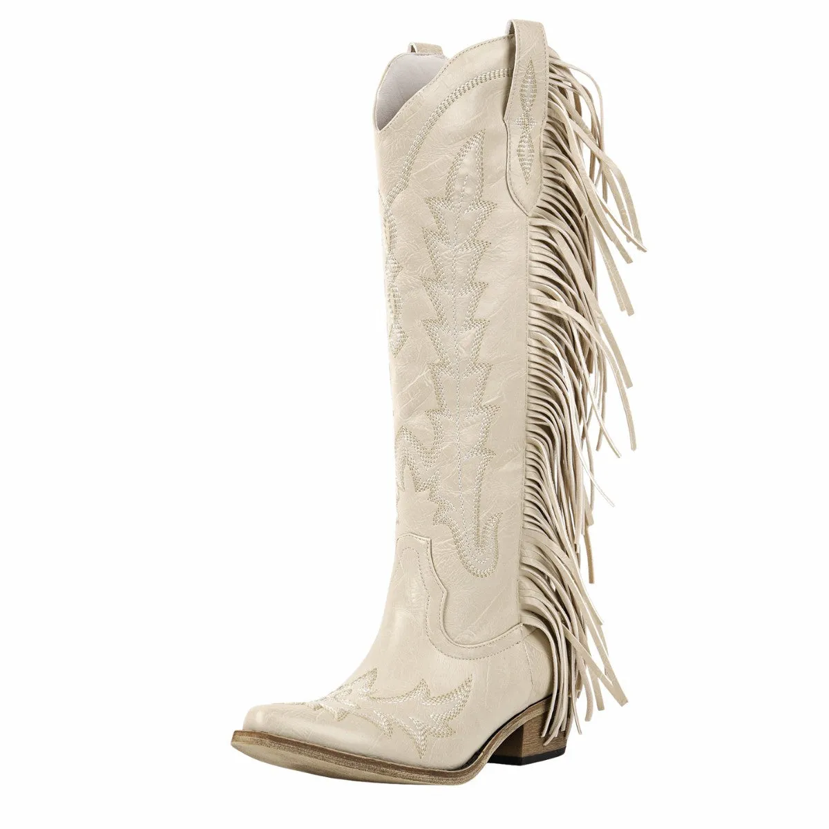 Fringe Embroidery Knee High Western Boots sold by Miss Heel product image thumbnail 5