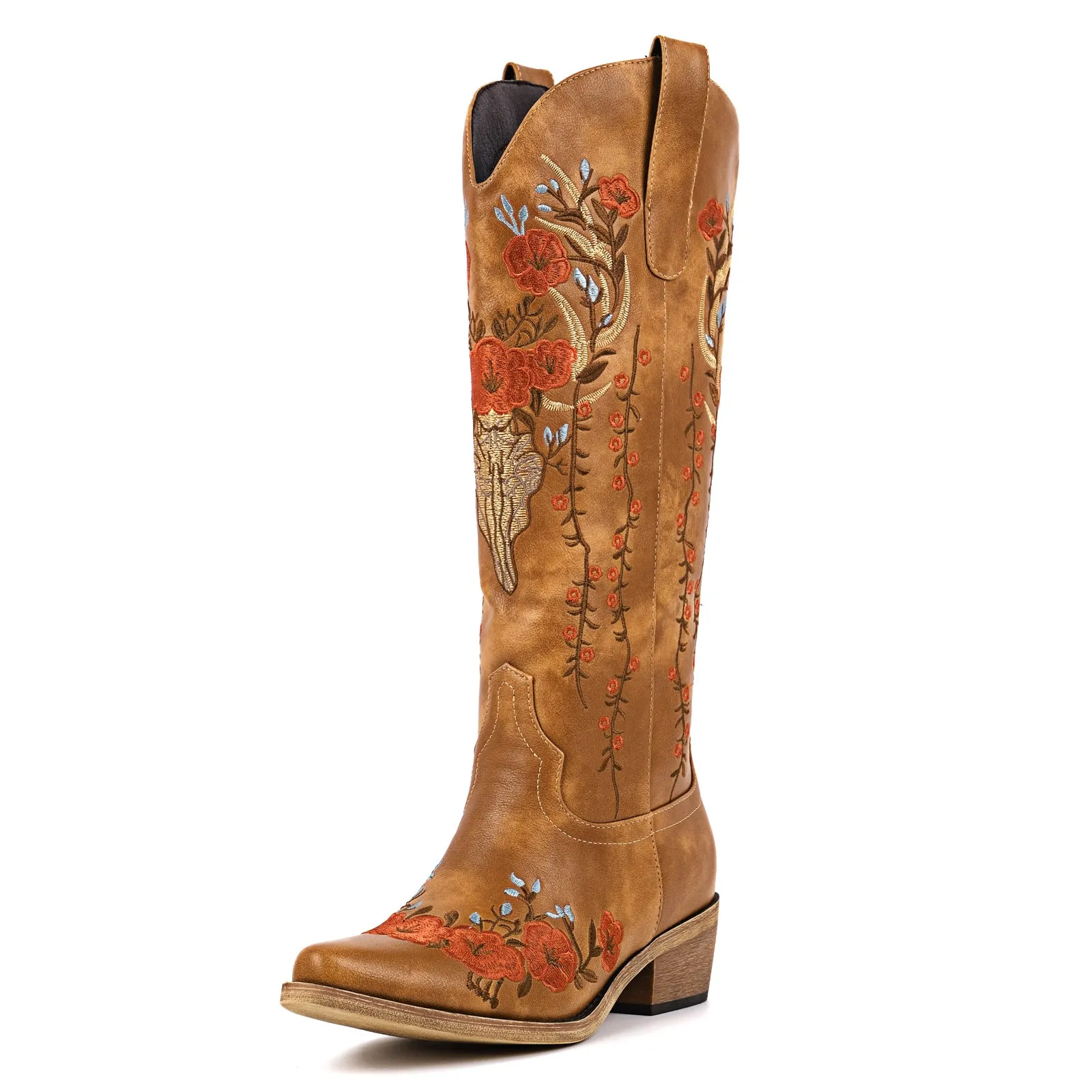 Floral Embroidery Knee High Western Boots sold by Miss Heel product image thumbnail 3