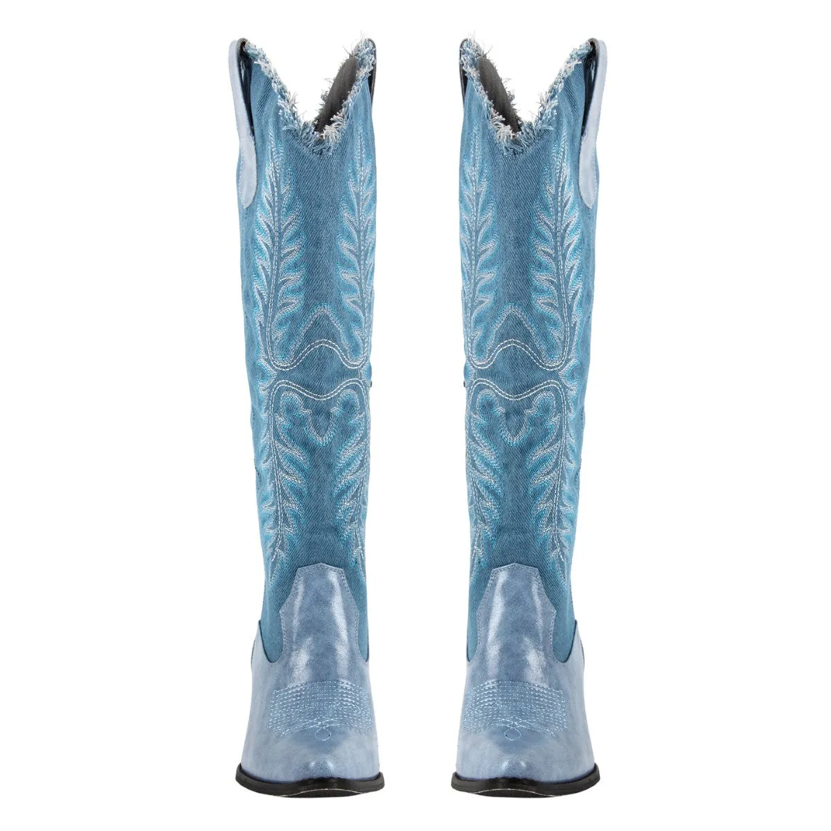Pointed Toe Embroidery Knee High Western Boots sold by Miss Heel product image thumbnail 3
