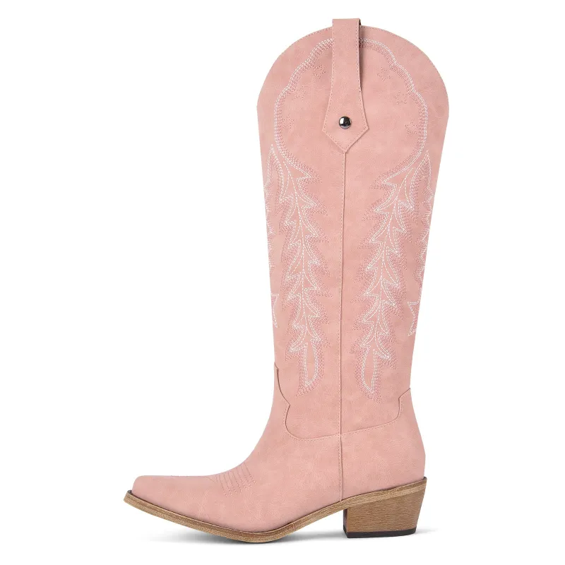 Embroidery Knee High Western Boots sold by Miss Heel