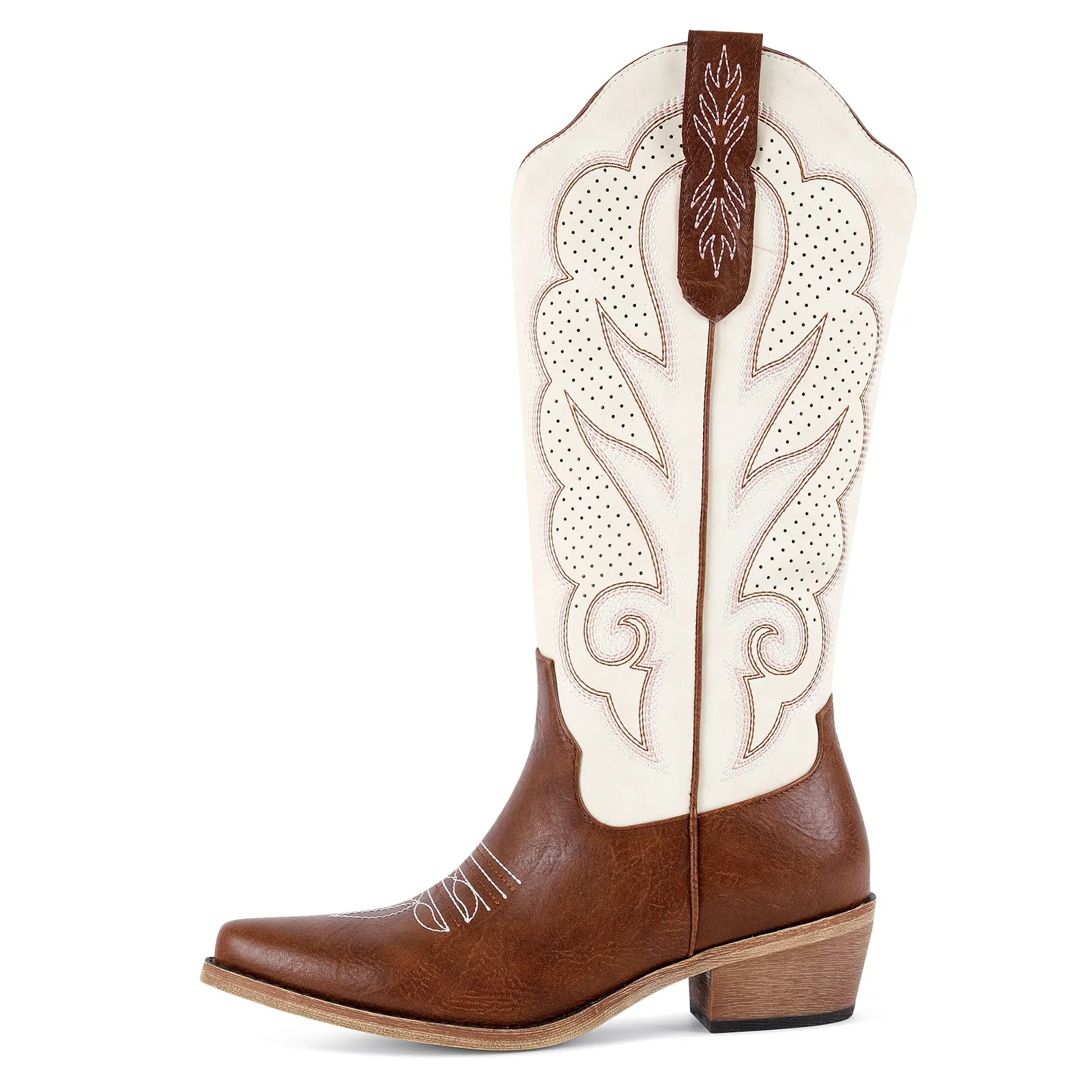 Embroidery Split Joint Knee High Western Boots sold by Miss Heel