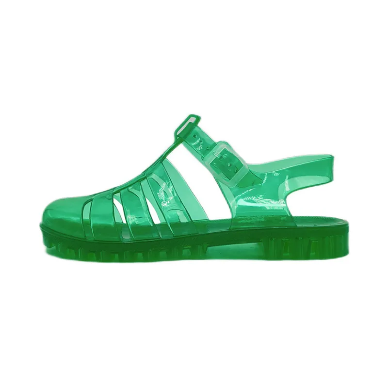 Multicolor Jelly Sandals Transparent Gladiator Flats sold by Miss Heel