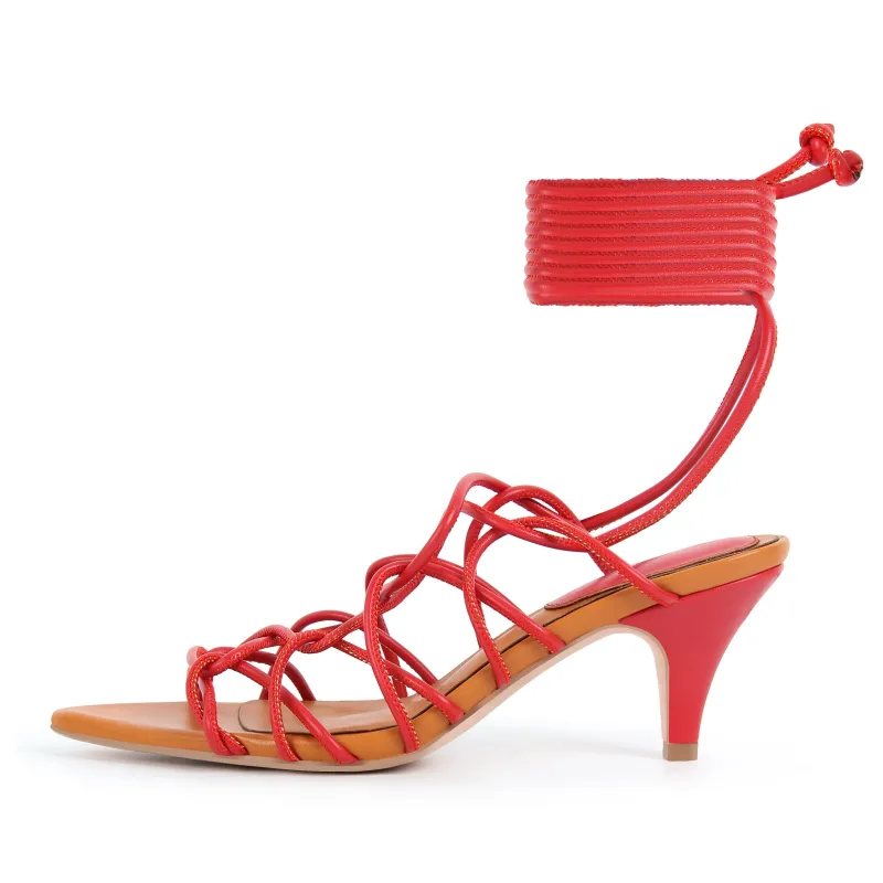 Pointed Toe Gladiator Lace-up Sandals sold by Miss Heel