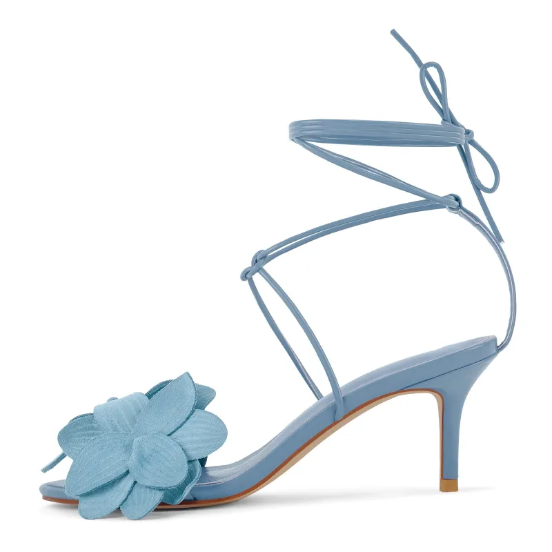 Round Toe Flower Cross Lace-up Sandals sold by Miss Heel