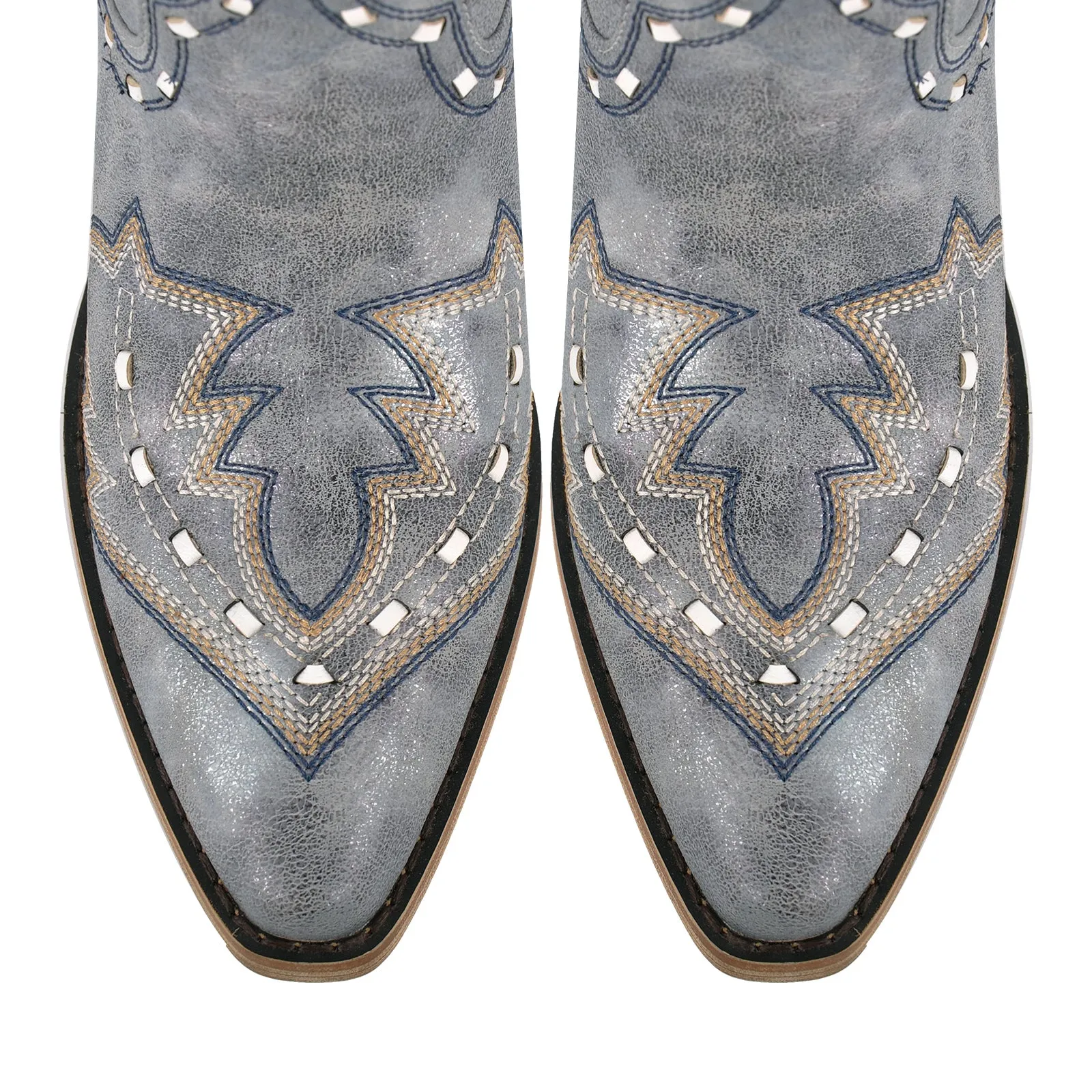 Pointed Toe Embroidery Mid-Calf Western Boots sold by Miss Heel product image thumbnail 4