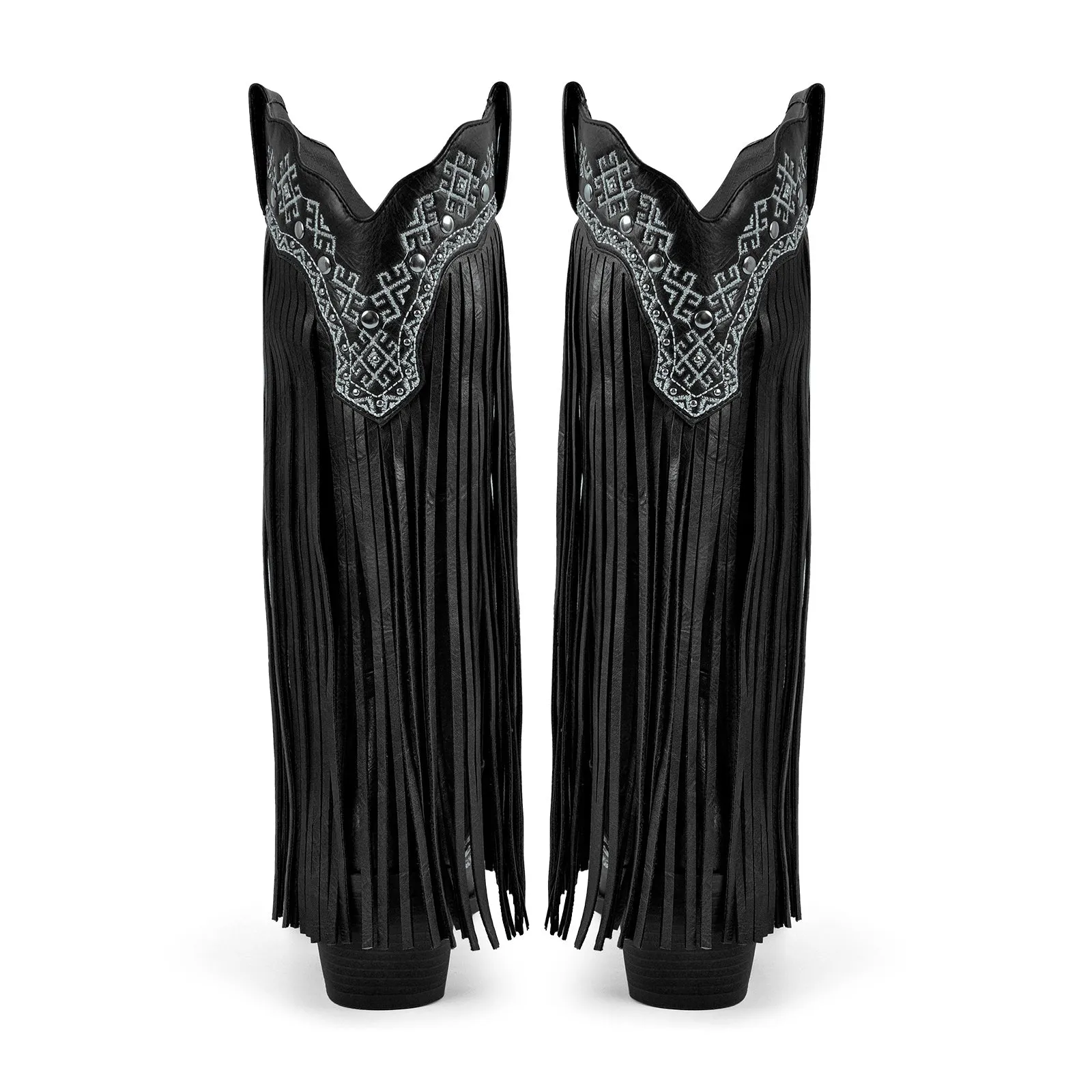 Embroidery Fringe Knee High Western Boots sold by Miss Heel product image thumbnail 3