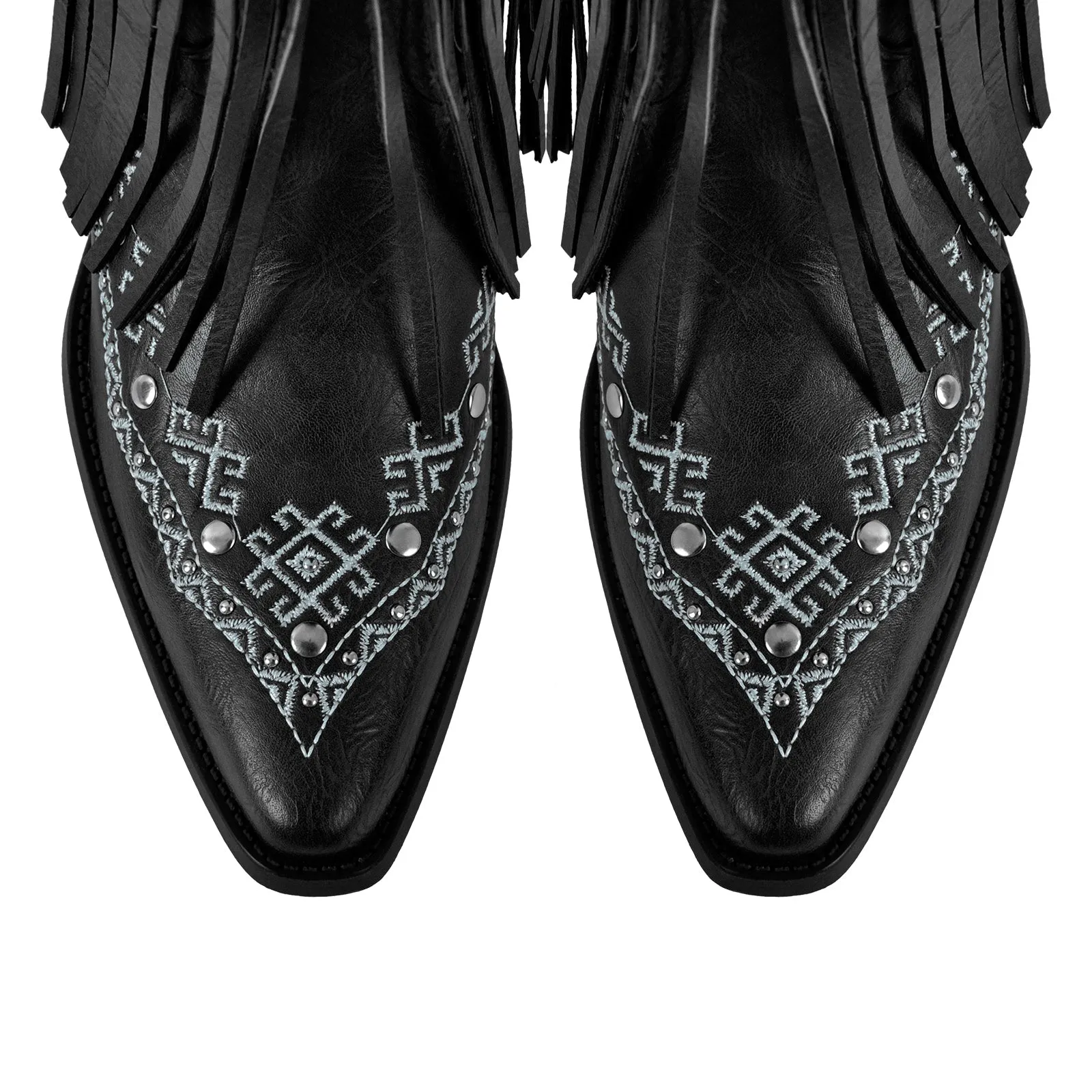 Embroidery Fringe Knee High Western Boots sold by Miss Heel product image thumbnail 4