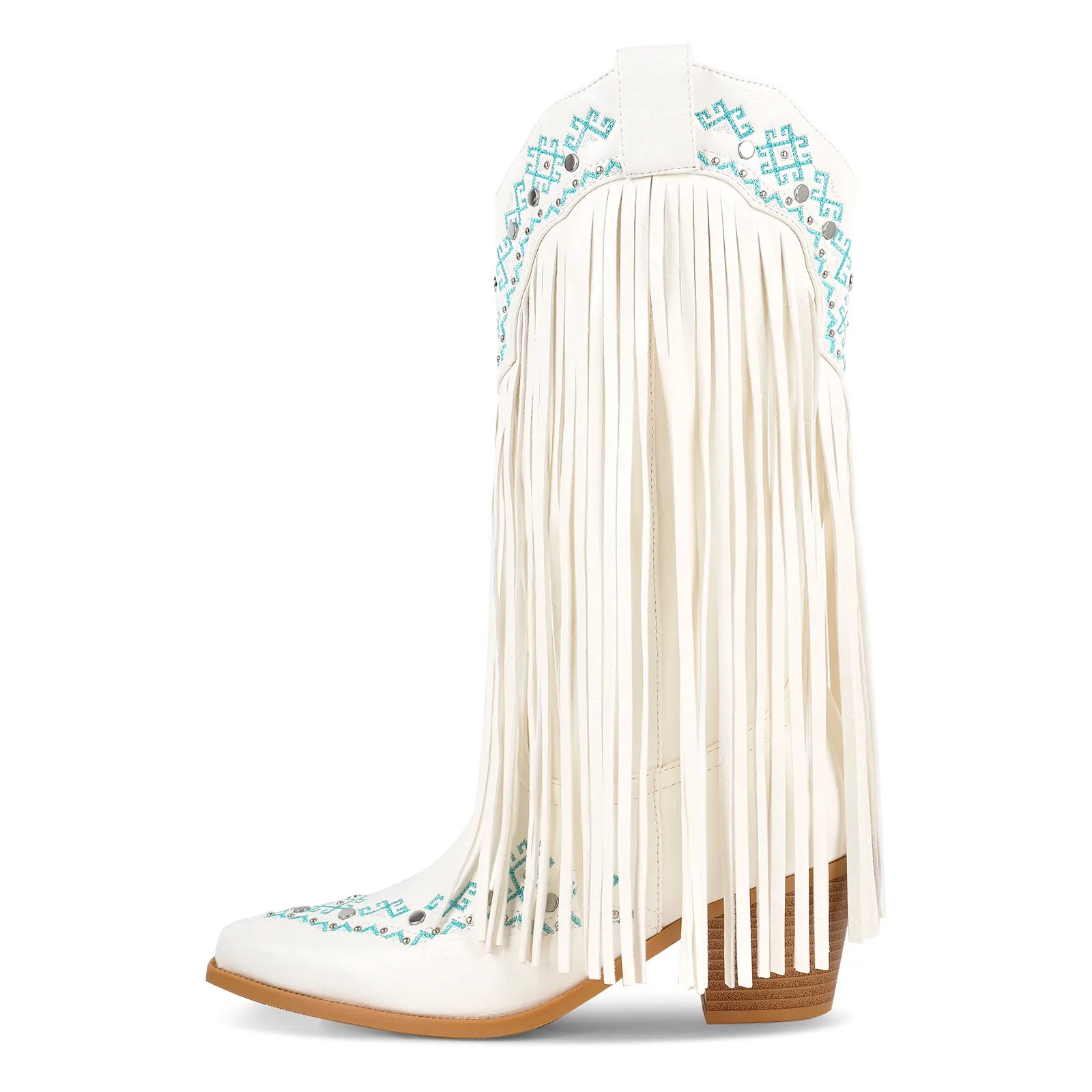 Embroidery Fringe Knee High Western Boots sold by Miss Heel product image thumbnail 5