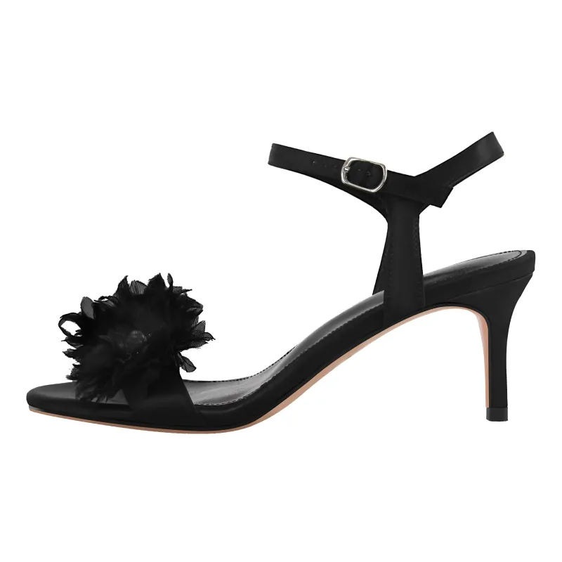 Flower Buckle Strap Satin Stiletto Sandals sold by Miss Heel