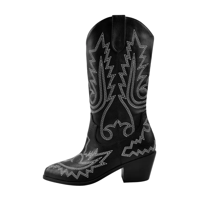 Embroidery Tapered Heel Western Boots sold by Miss Heel