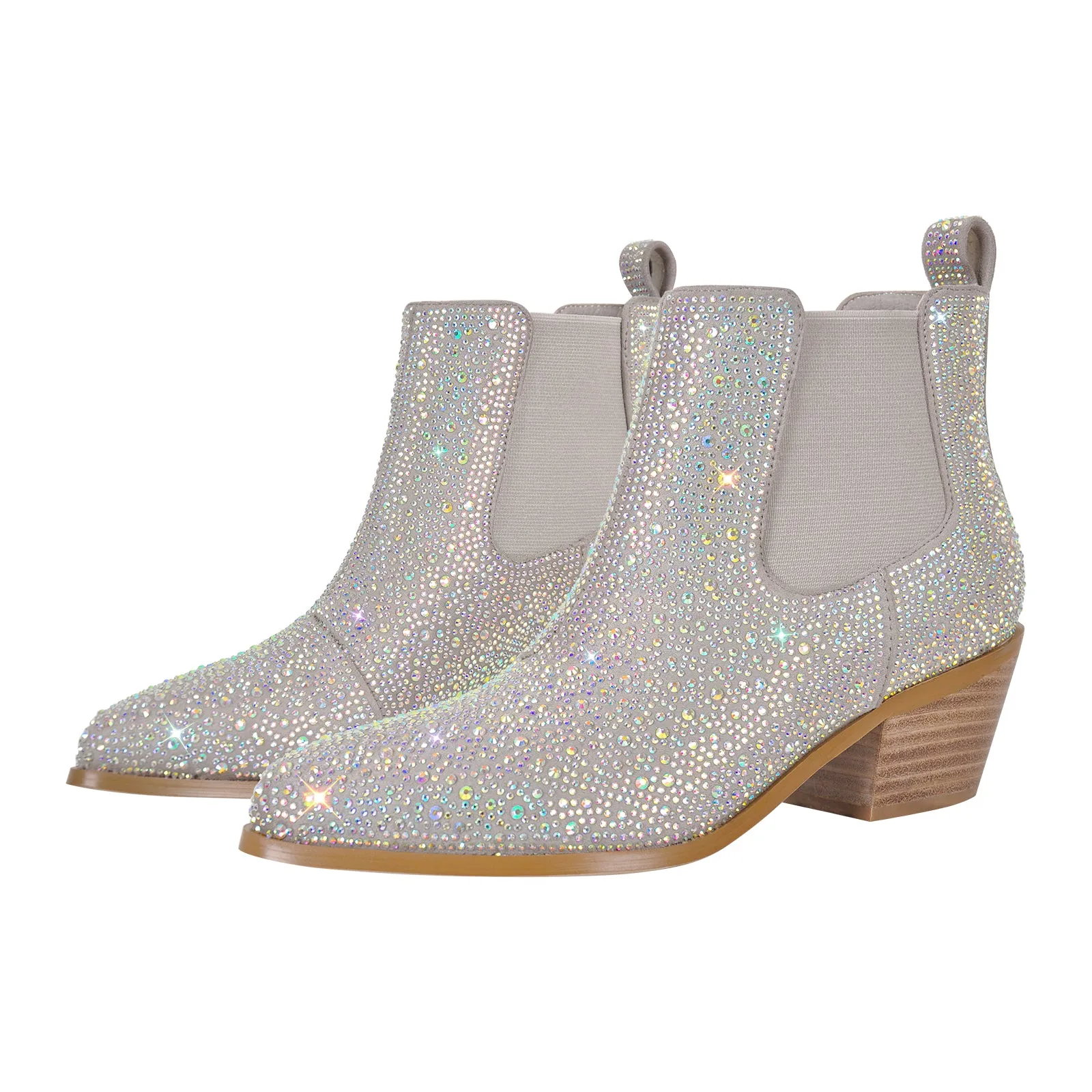 Rhinestone Chunky Heel Ankle Boots sold by Miss Heel product image thumbnail 3
