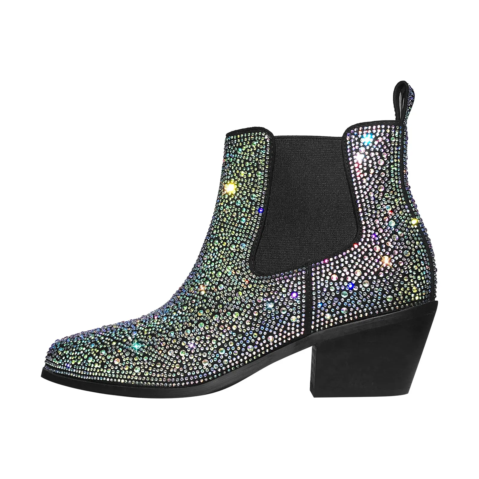 Rhinestone Chunky Heel Ankle Boots sold by Miss Heel product image thumbnail 2