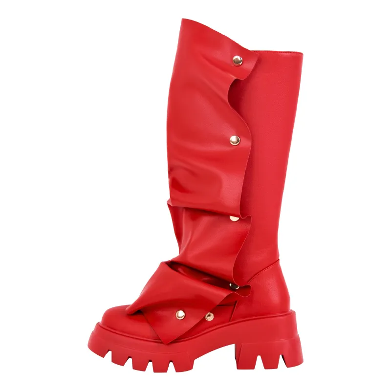 Round Toe Platform Removable Mid-Calf Boots sold by Miss Heel