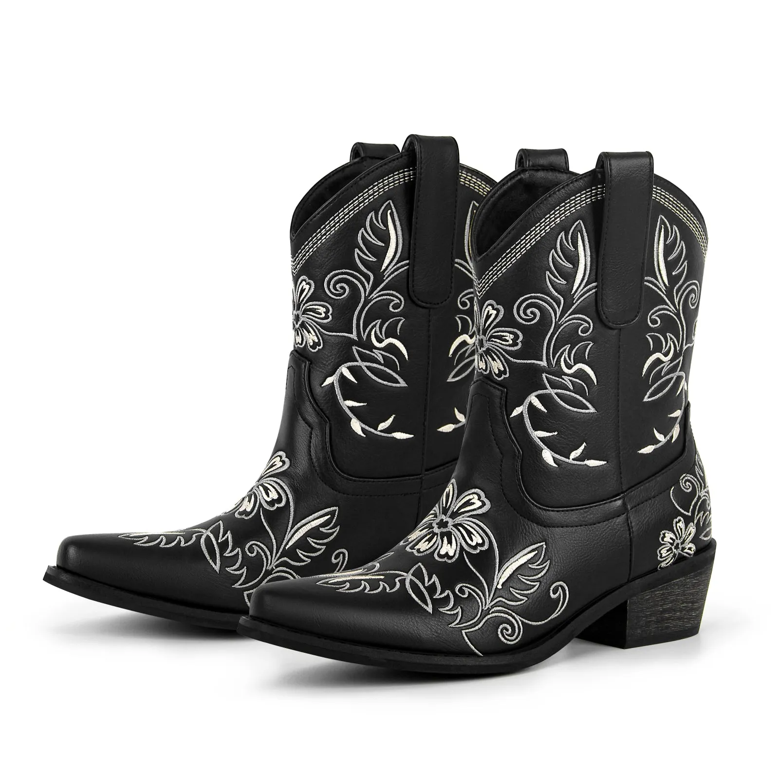 Pointed Toe Embroidery Western Ankle Boots sold by Miss Heel product image thumbnail 3