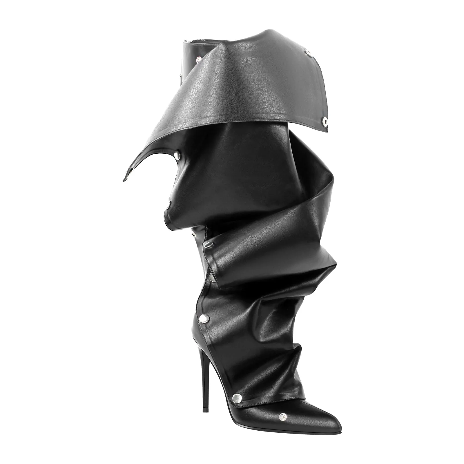 Buckle Pointed Toe Knee High Removable Boots sold by Miss Heel product image thumbnail 3