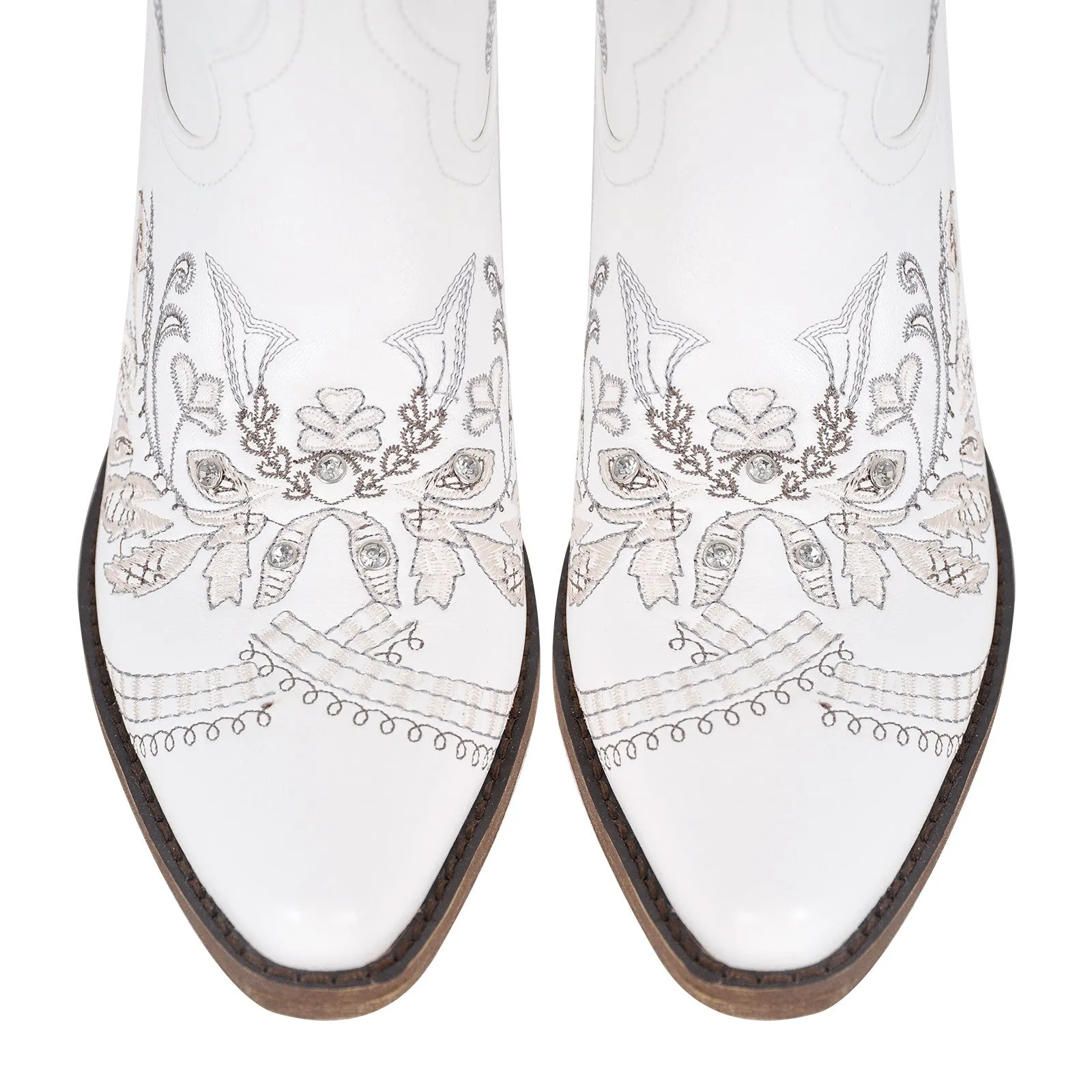 Embroidery Pointed Toe Chunky Heel Western Boots sold by Miss Heel product image thumbnail 4