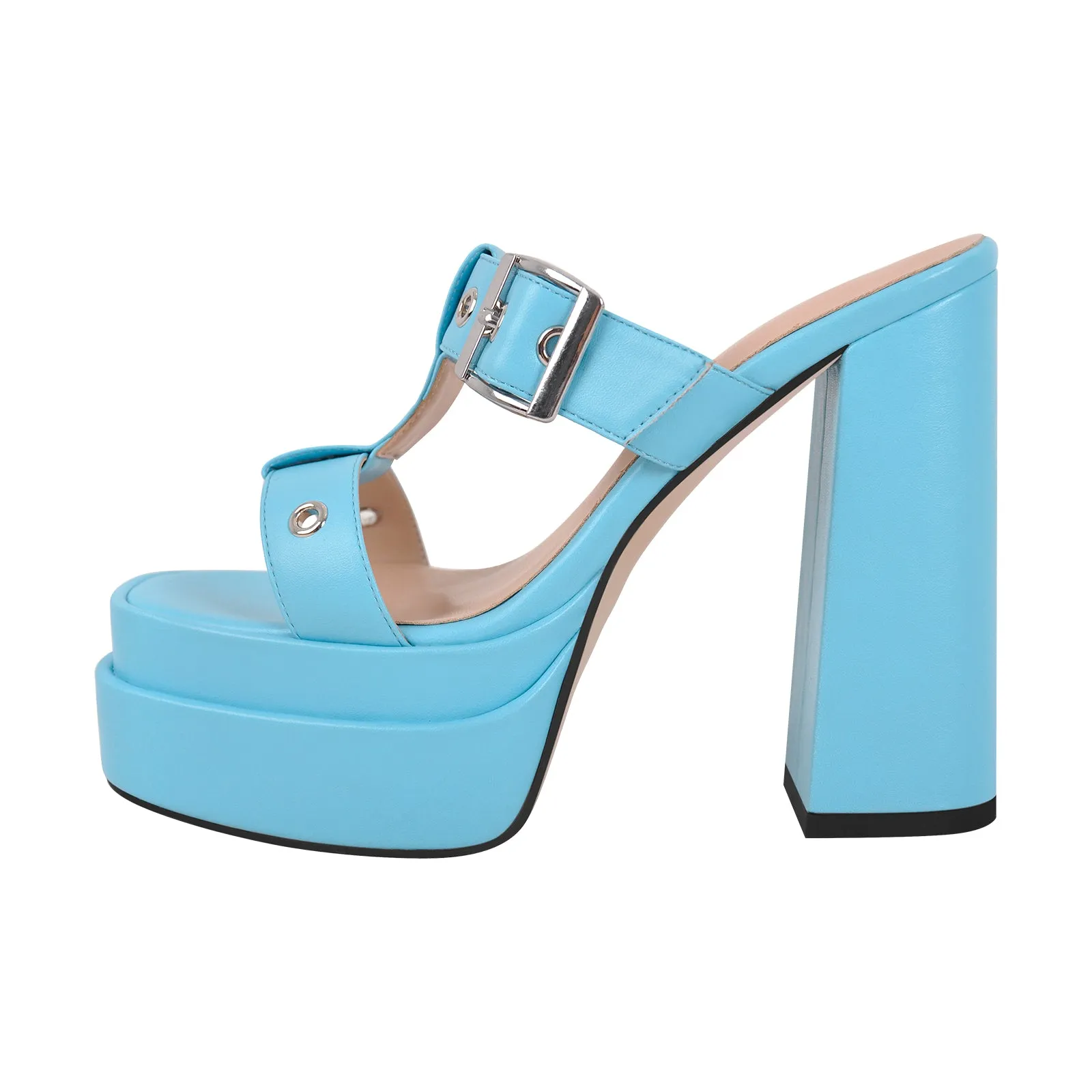 Platform Buckle Strap Chunky Heel Sandals sold by Miss Heel product image thumbnail 5