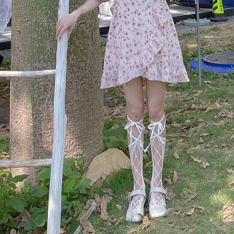 Lolita Hollow Lace Up Socks sold by Miss Heel product image thumbnail 3