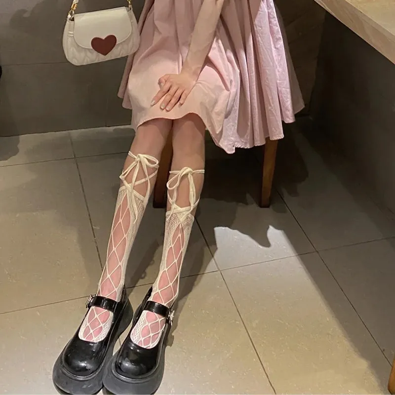 Lolita Hollow Lace Up Socks sold by Miss Heel product image thumbnail 2