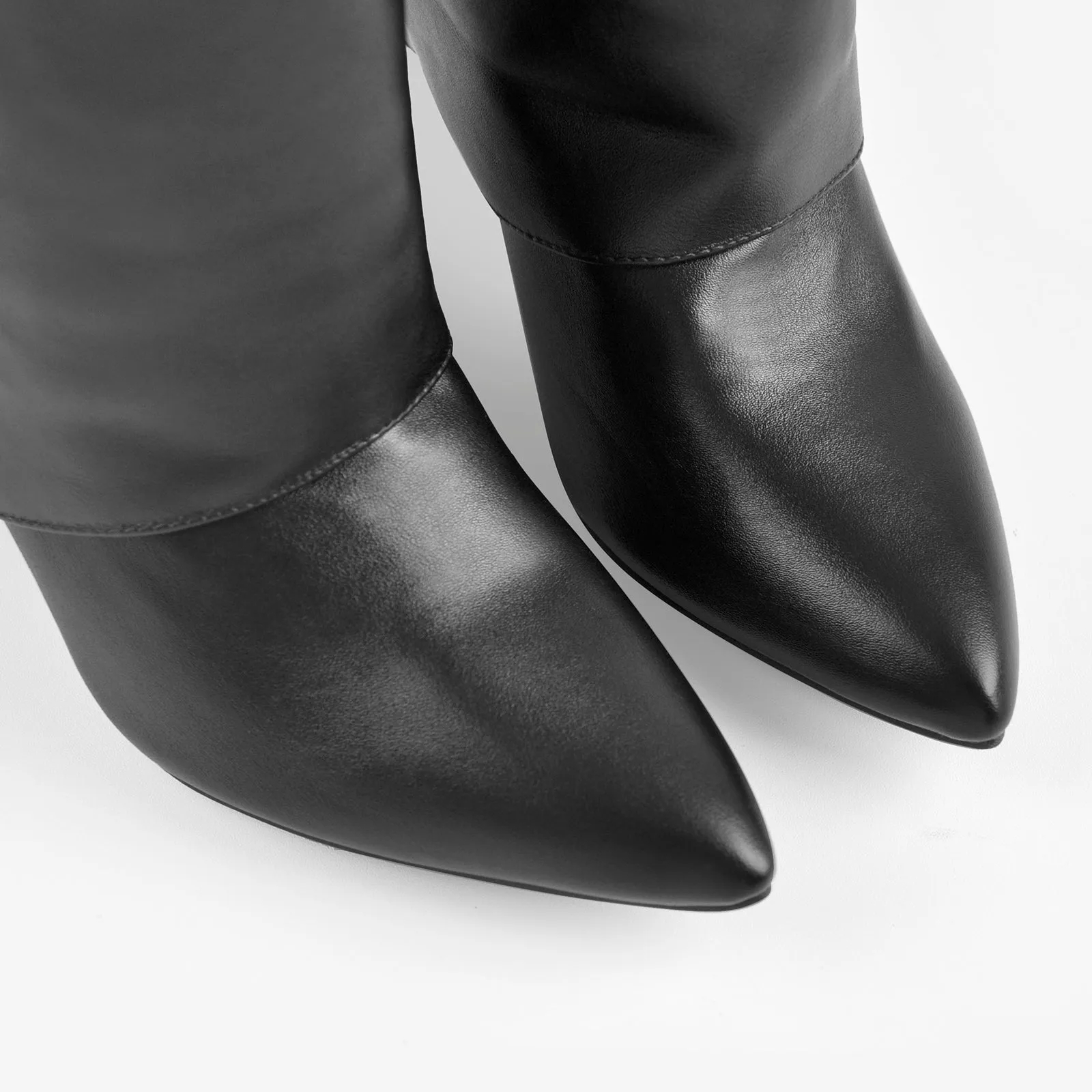 Fold Over Wedge Pointed Toe Black Boots sold by Miss Heel product image thumbnail 4