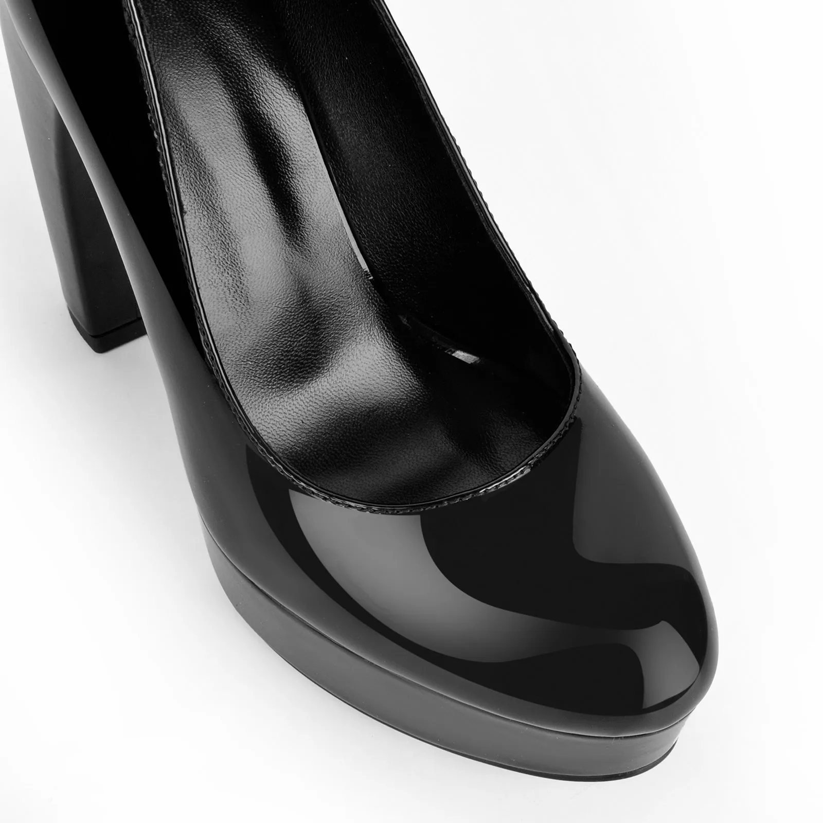 Platform Patent Leather Chunky Heel Pumps sold by Miss Heel product image thumbnail 4
