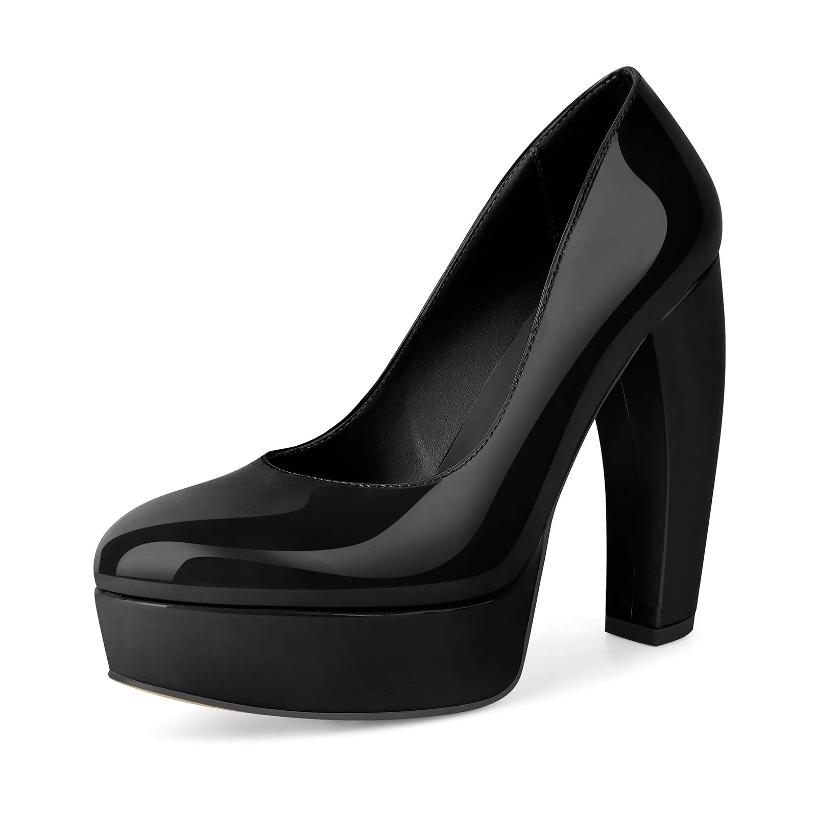 Platform Patent Leather Chunky Heel Pumps sold by Miss Heel product image thumbnail 2