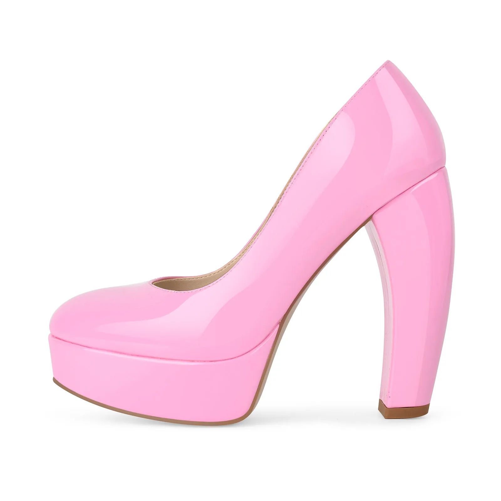 Platform Patent Leather Chunky Heel Pumps sold by Miss Heel product image thumbnail 5