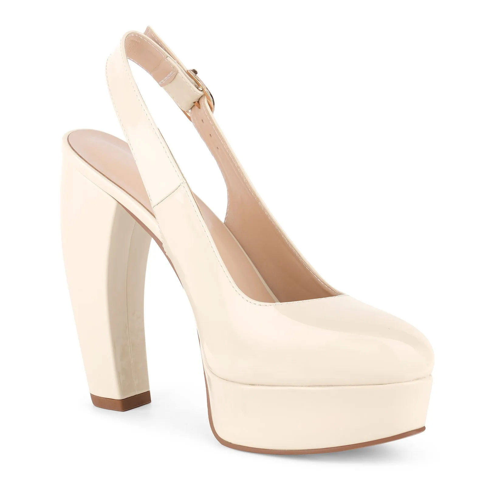 Platform Slingback Chunky Heel Patent Pumps sold by Miss Heel product image thumbnail 4