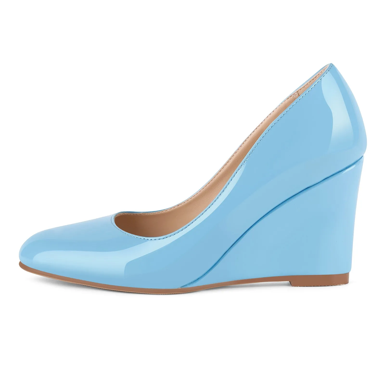 Patent Leather Wedge Heel Slip On Pumps sold by Miss Heel product image thumbnail 5