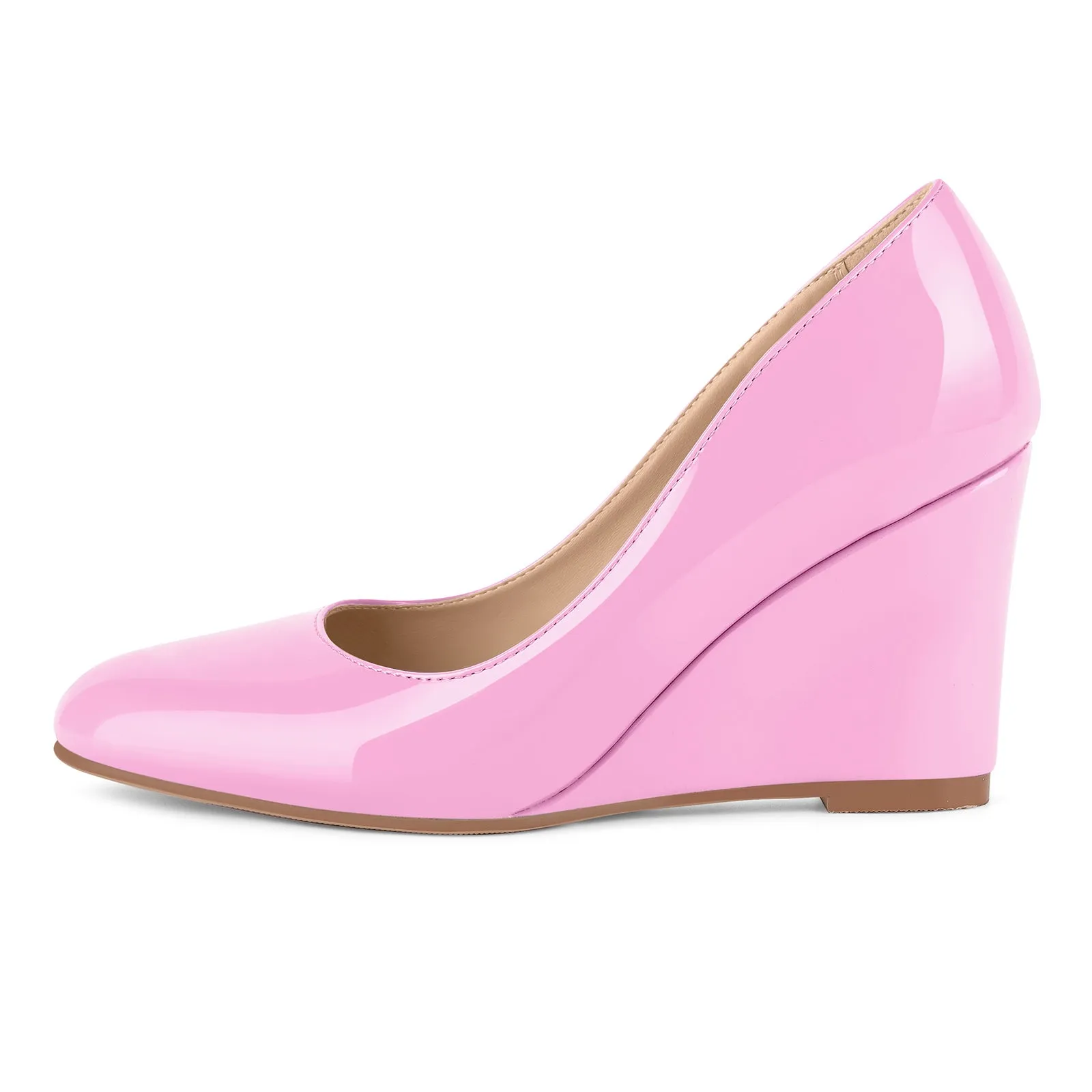 Patent Leather Wedge Heel Slip On Pumps sold by Miss Heel