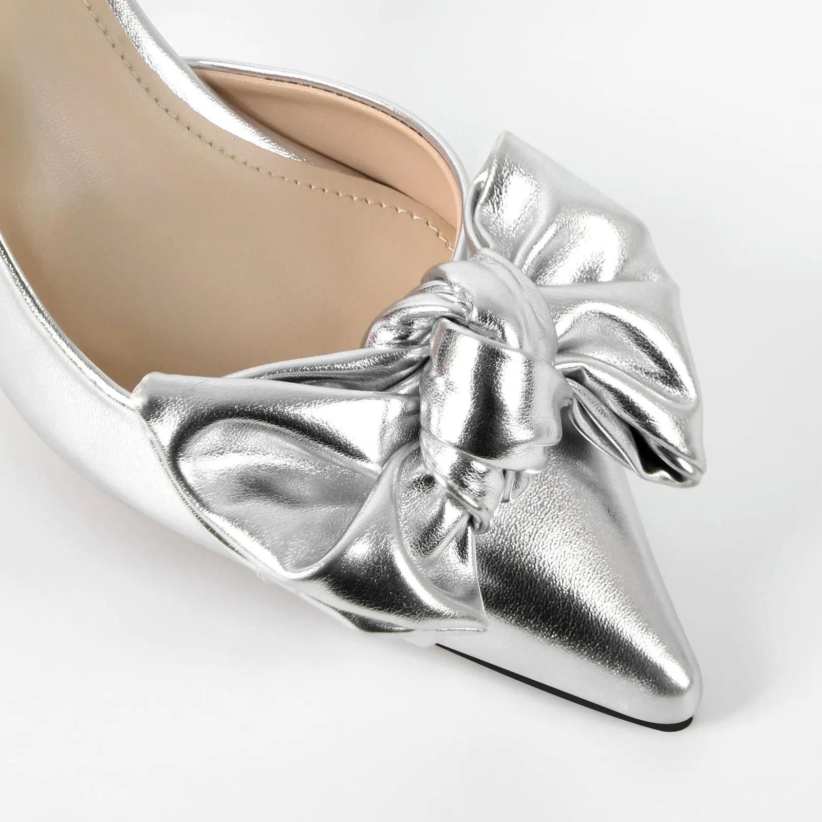 Bow Pointed Toe Side Cut Slingback Pumps sold by Miss Heel product image thumbnail 5