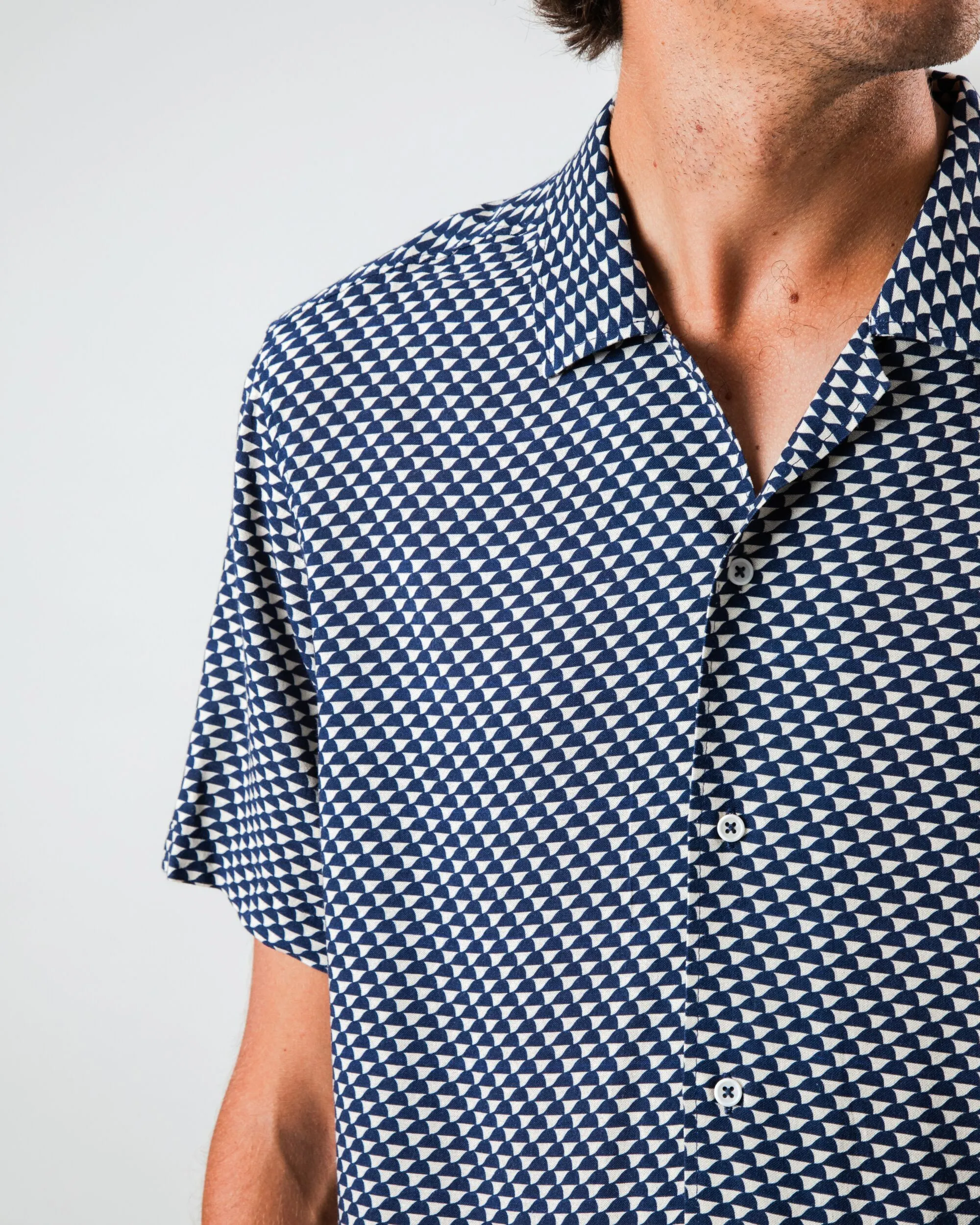 Tramuntana Aloha Shirt Navy sold by Brava Fabrics product image thumbnail 4