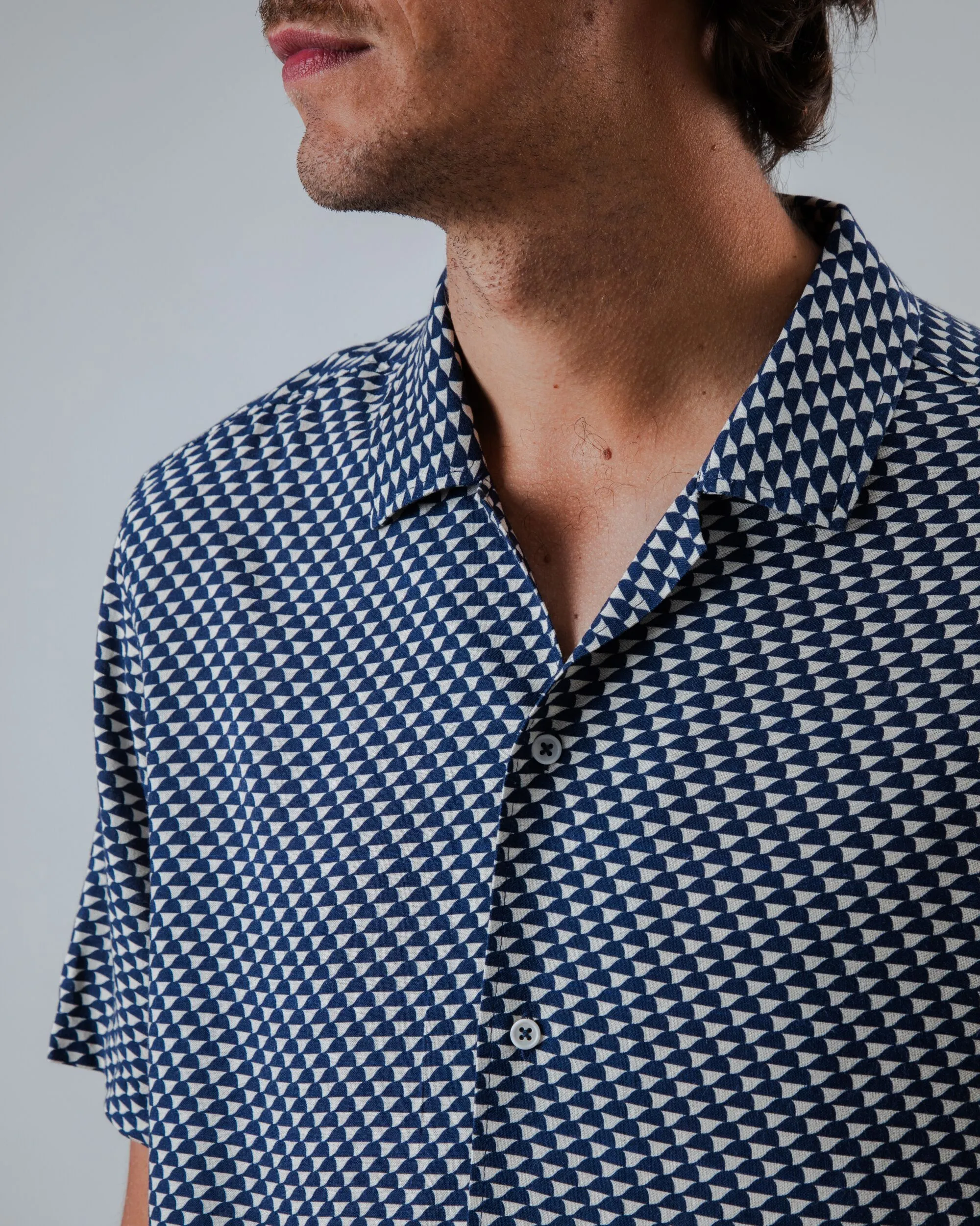 Tramuntana Aloha Shirt Navy sold by Brava Fabrics product image thumbnail 2