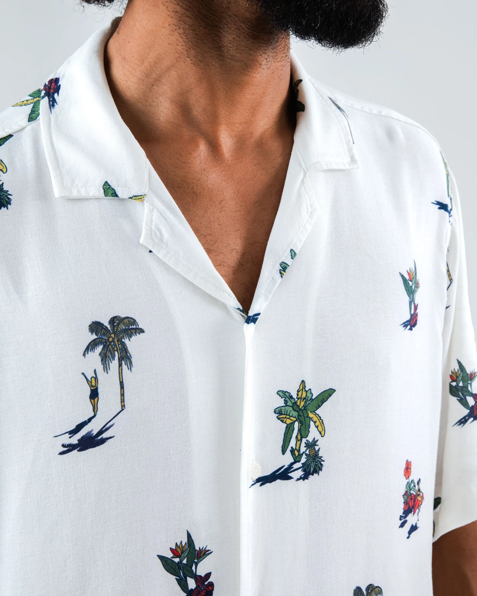 Helios Small Aloha Shirt Ecru sold by Brava Fabrics