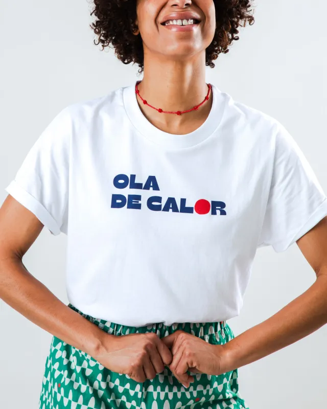 Ola de Calor Oversize Tee  White sold by Brava Fabrics