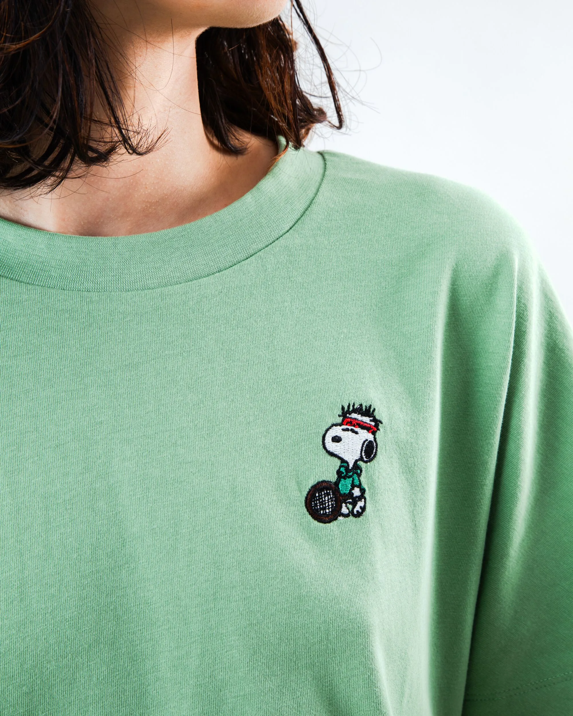 Peanuts The Tennis Snoopy Oversize Tee Green sold by Brava Fabrics product image thumbnail 3