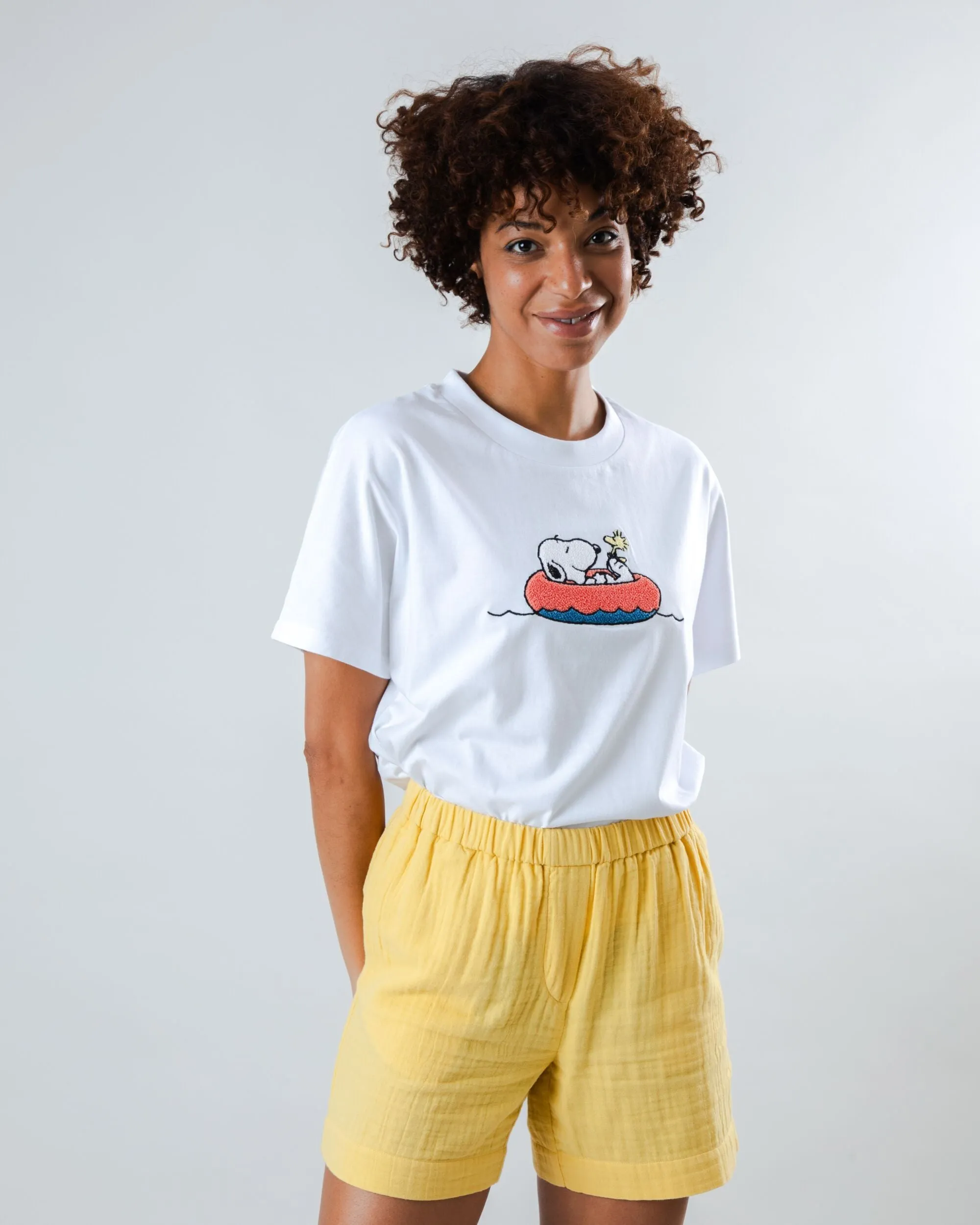 Peanuts Floating Oversize Tee White sold by Brava Fabrics product image thumbnail 2