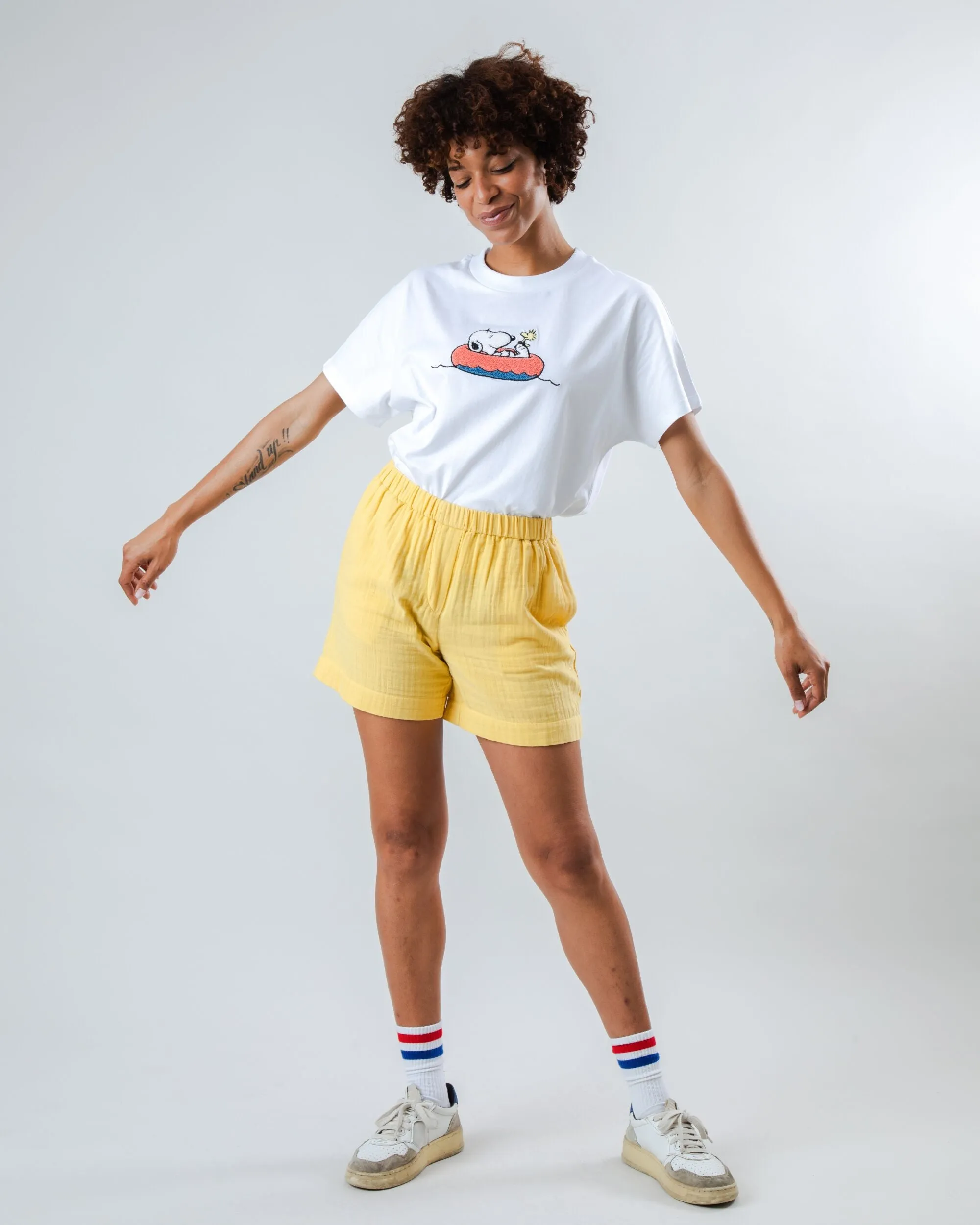 Peanuts Floating Oversize Tee White sold by Brava Fabrics product image thumbnail 4