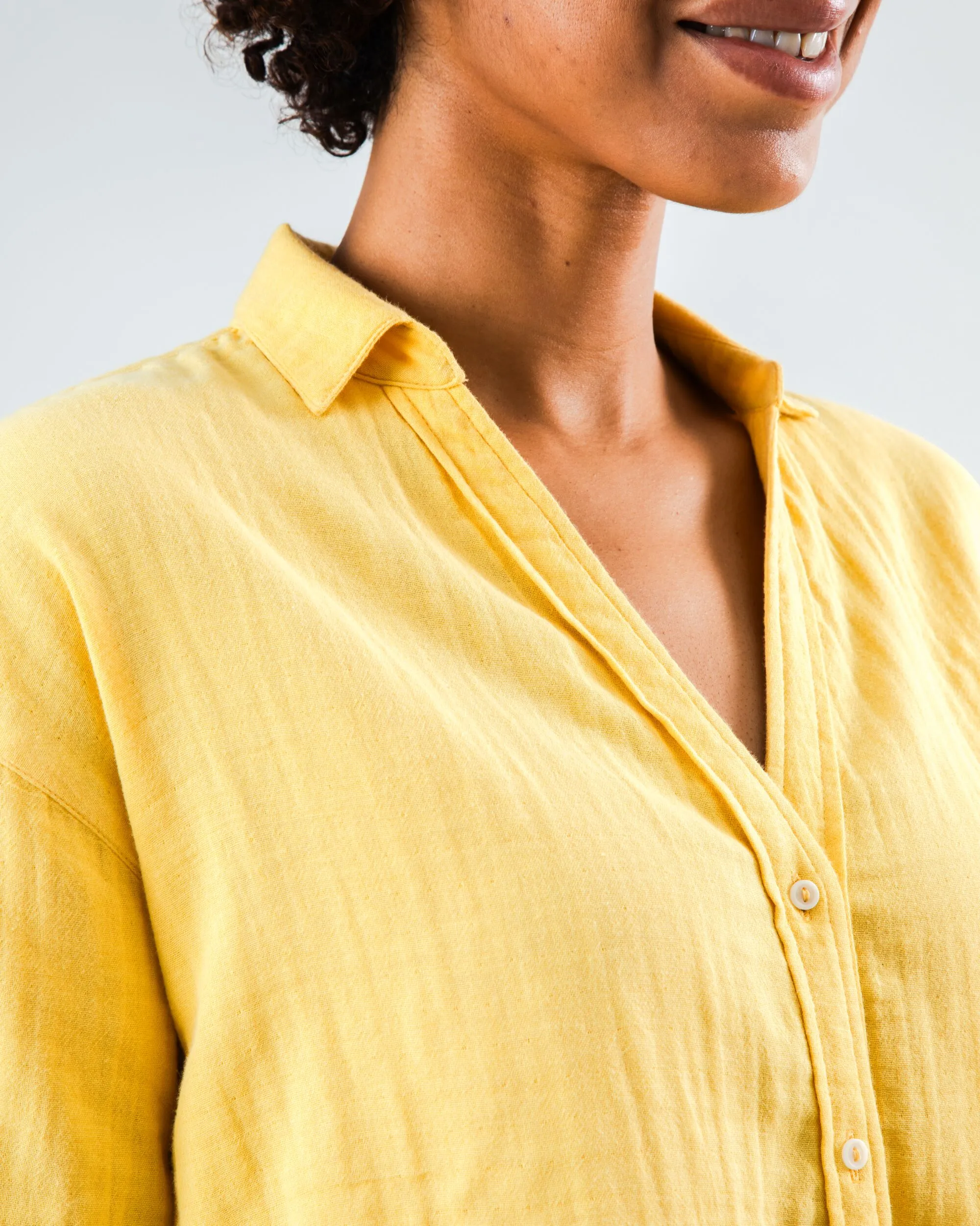 Bubble Cropped Blouse Yellow sold by Brava Fabrics product image thumbnail 3