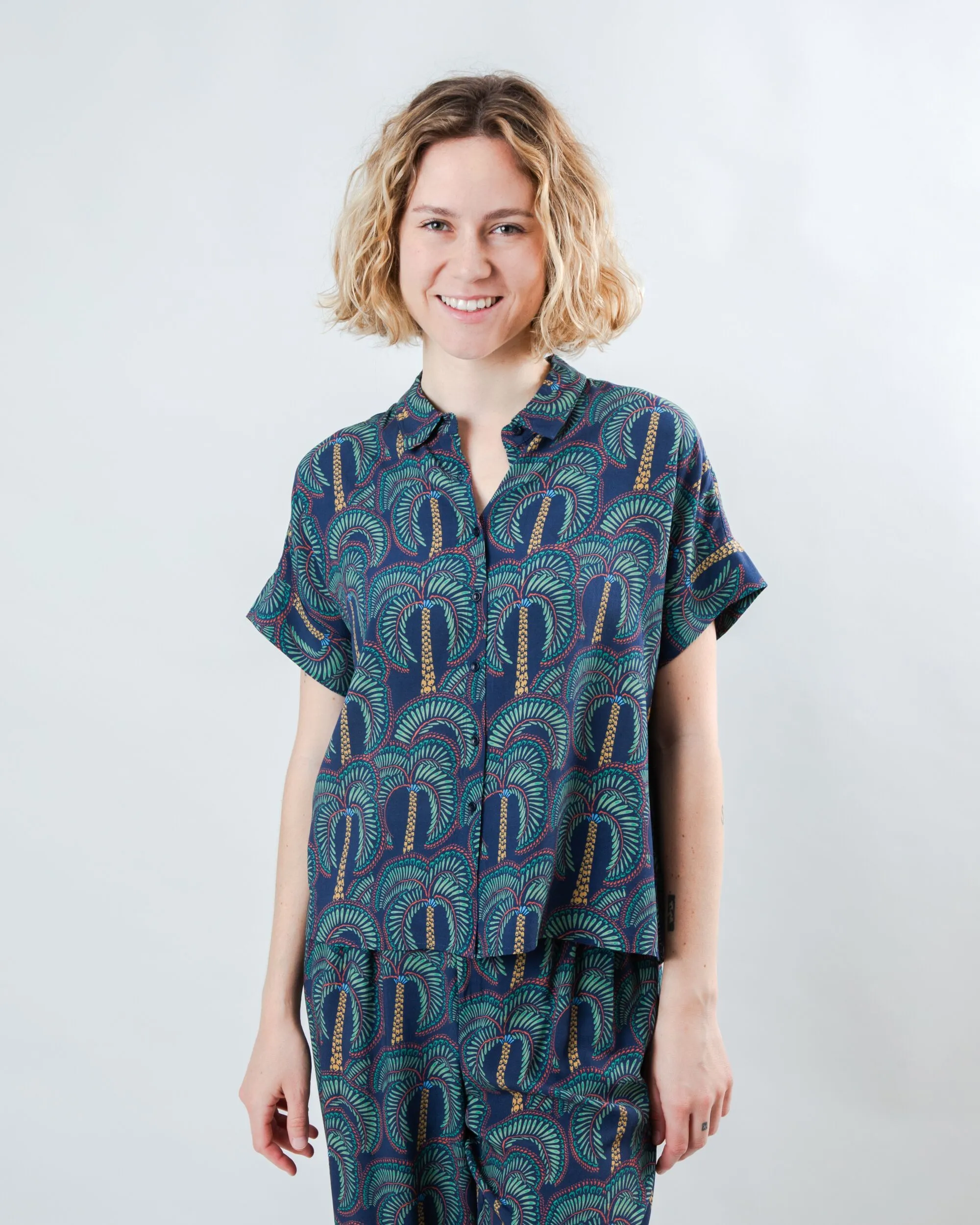 Borneo Batwing Blouse Navy sold by Brava Fabrics product image thumbnail 2