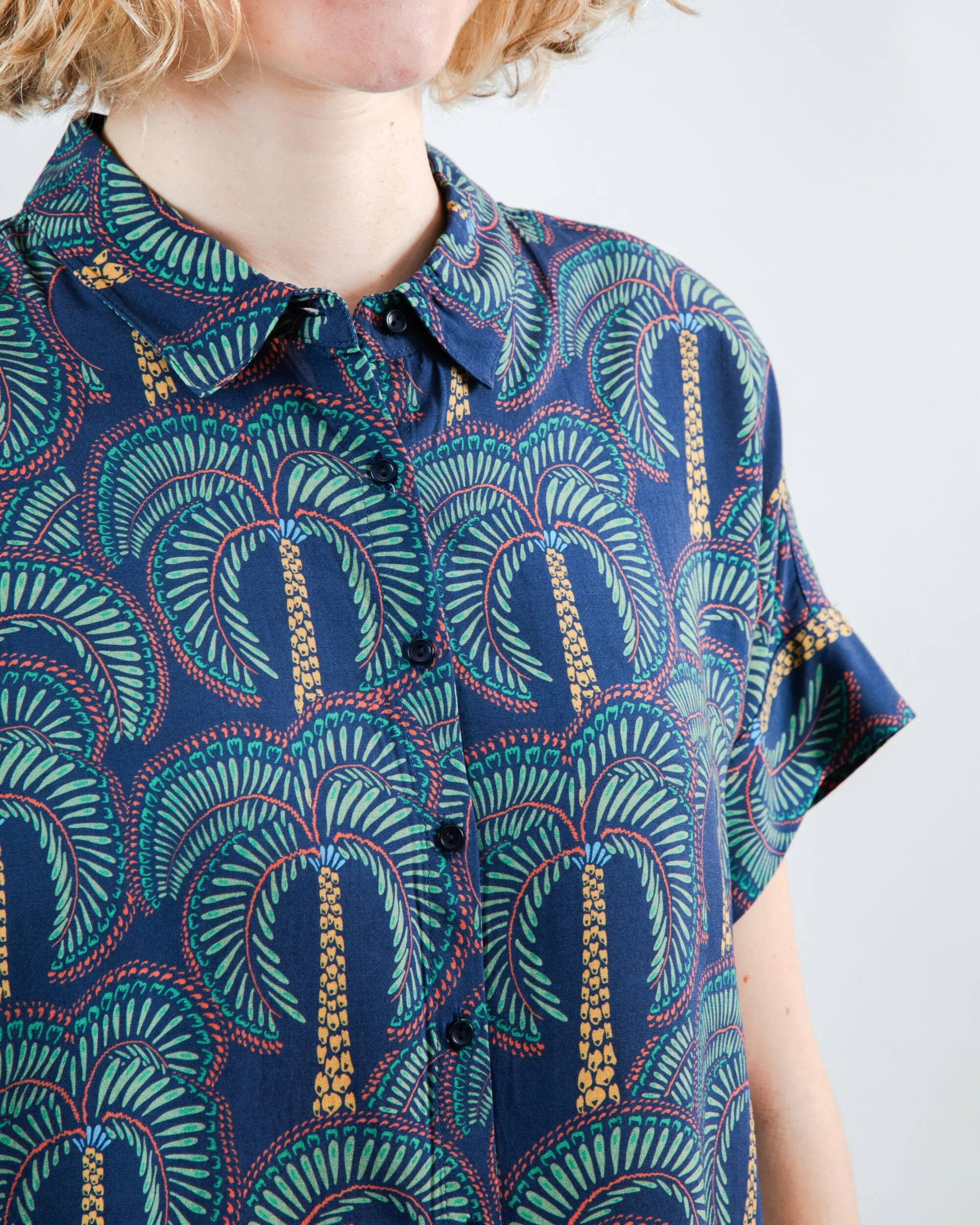 Borneo Batwing Blouse Navy sold by Brava Fabrics product image thumbnail 4