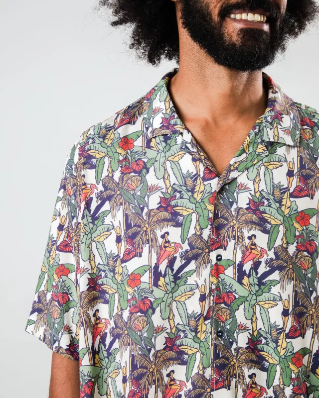 Helios Aloha Shirt Ecru sold by Brava Fabrics