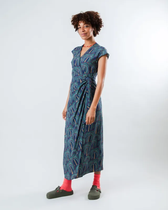 Borneo Kimono Dress Navy sold by Brava Fabrics