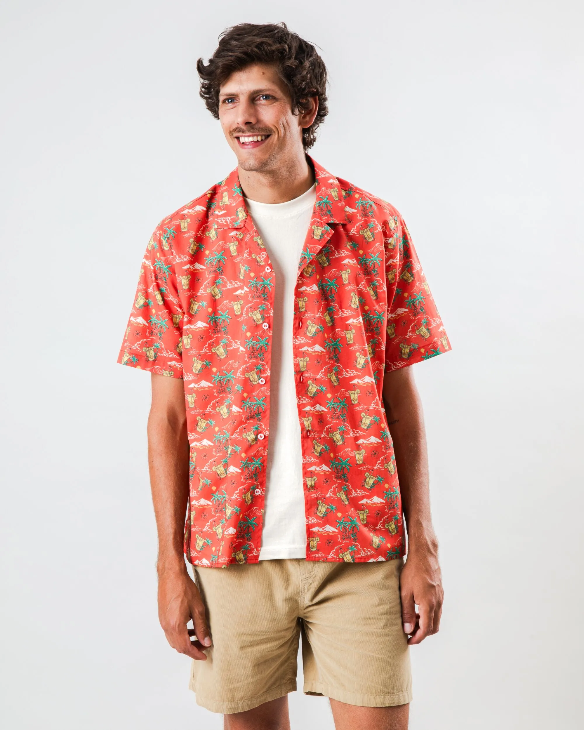 Jungle Juice Aloha Shirt Red sold by Brava Fabrics
