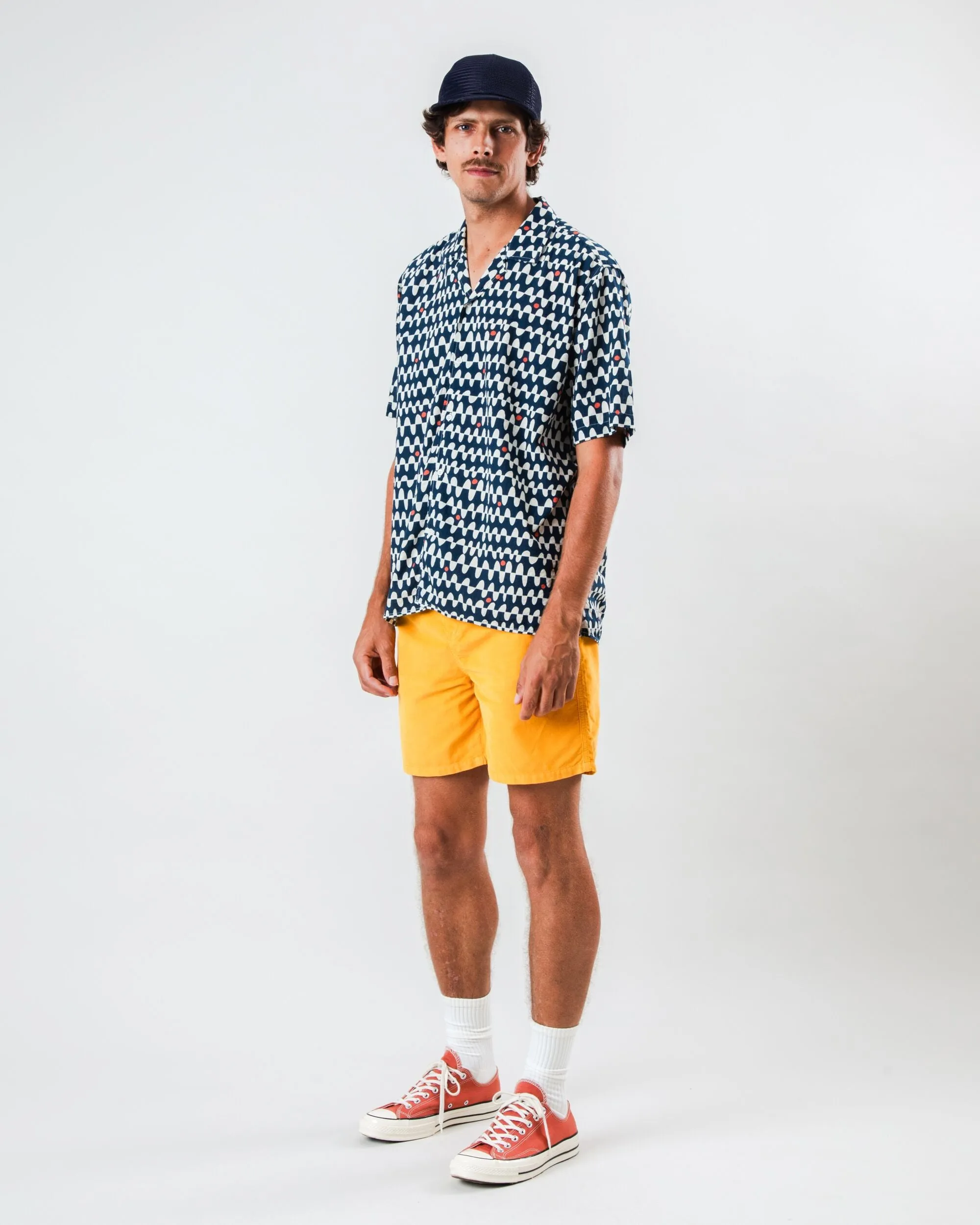 Sunset Aloha Shirt Navy sold by Brava Fabrics product image thumbnail 3