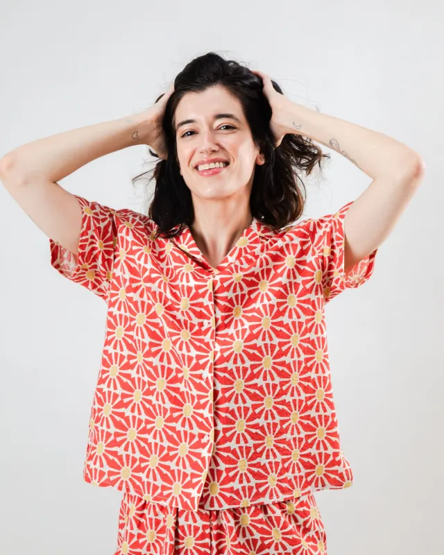 Marisol Aloha Blouse Red sold by Brava Fabrics