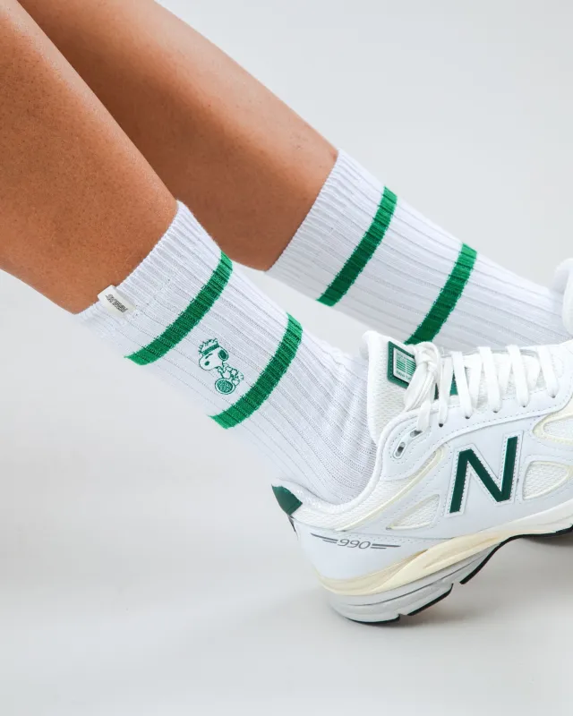 Peanuts Tennis Snoopy Socks White sold by Brava Fabrics