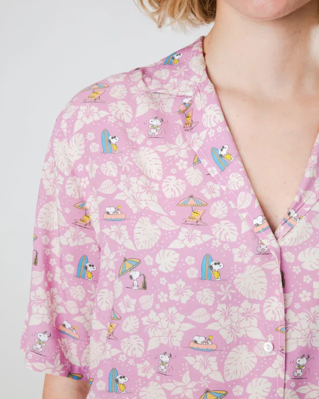 Peanuts Tropical Aloha Blouse Pink sold by Brava Fabrics