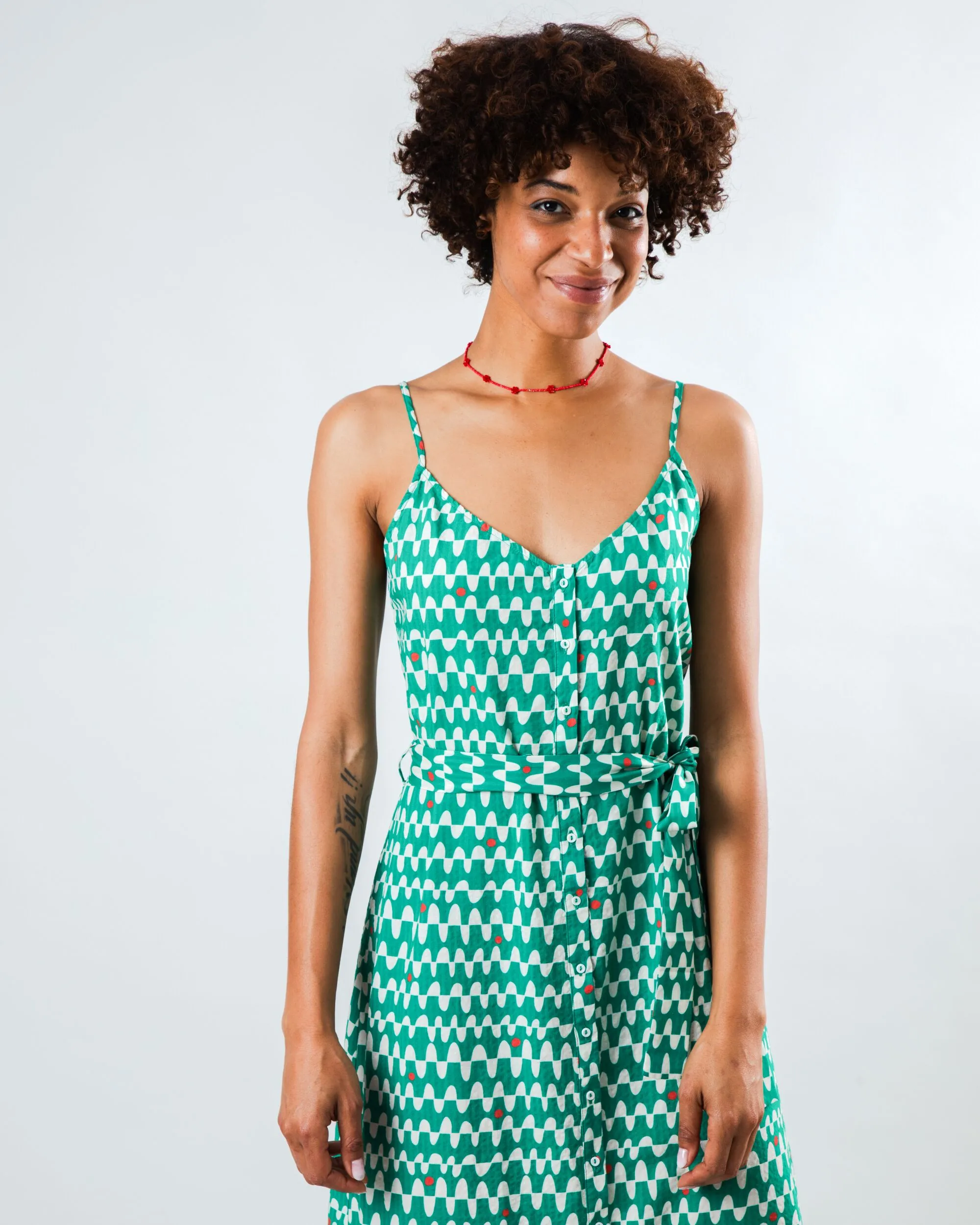 Sunset Strap Dress Green sold by Brava Fabrics product image thumbnail 2